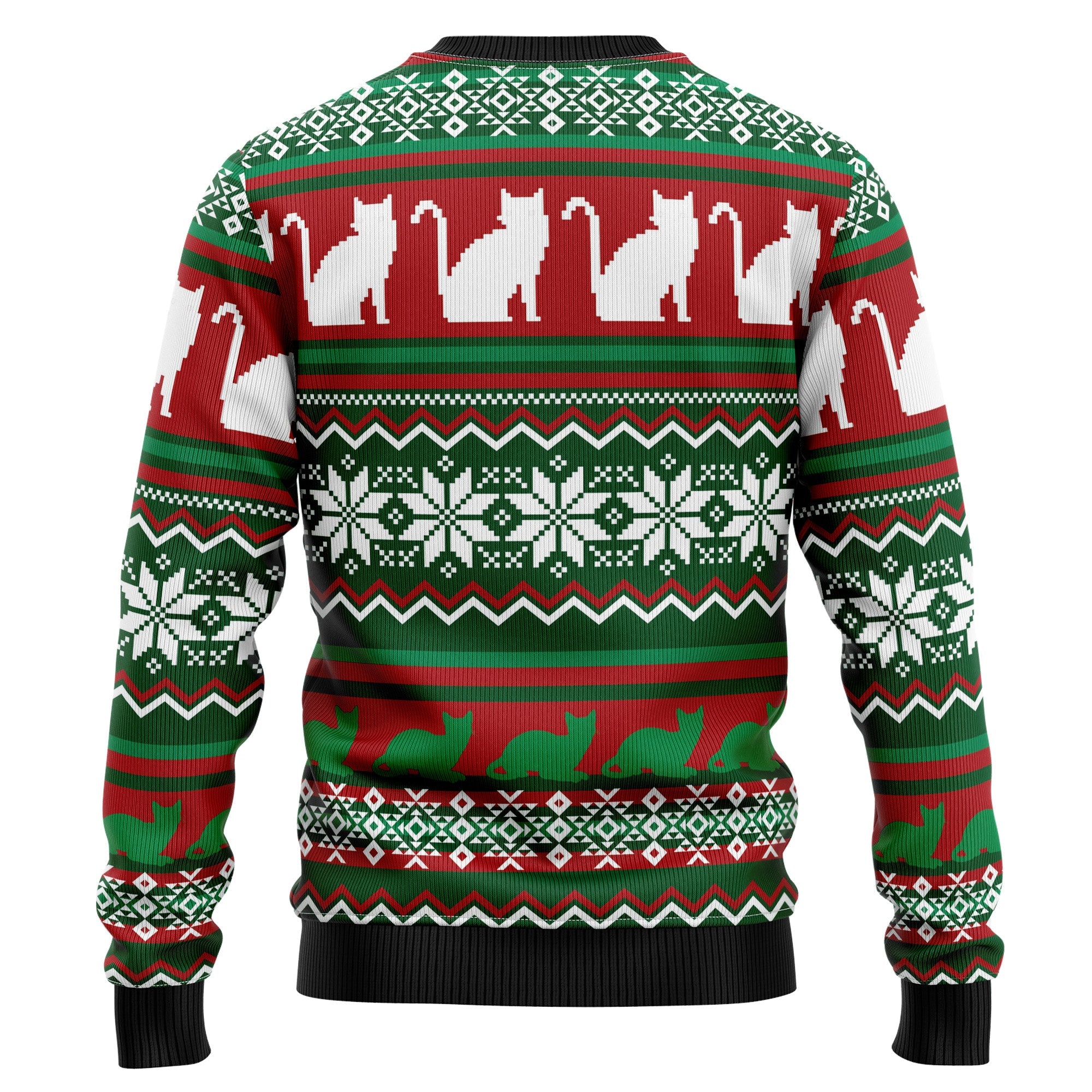Black Cat What Christmas Ugly Christmas Sweater - Unisex Holiday Party Pullover, Funny Christmas Gift for Men Women