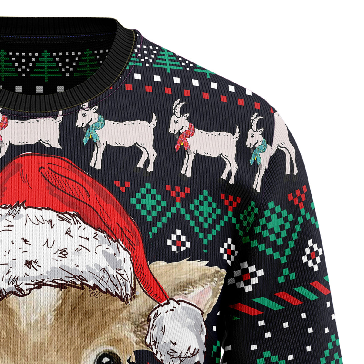 Goat Ugly Christmas Sweater, Cute Farm Animal Holiday Pullover, Festive Christmas Party Outfit and Gift for Goat Lovers
