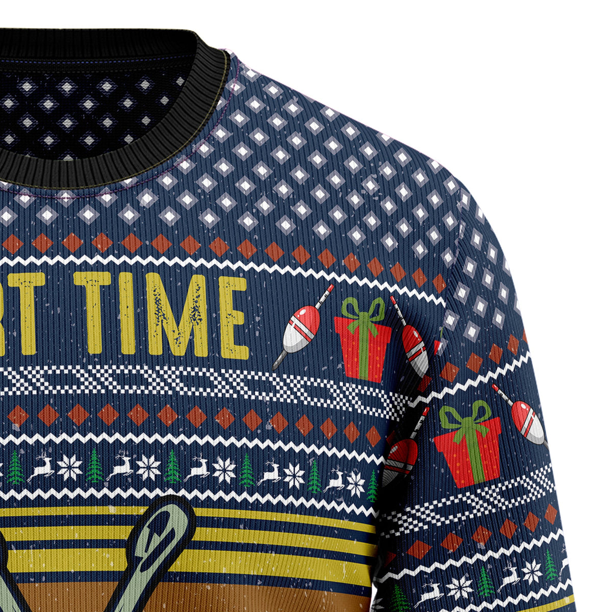 Fishing Part Time Ugly Christmas Sweater, Fishing Christmas Sweater, Angler Holiday Sweater, Gift for Men Women