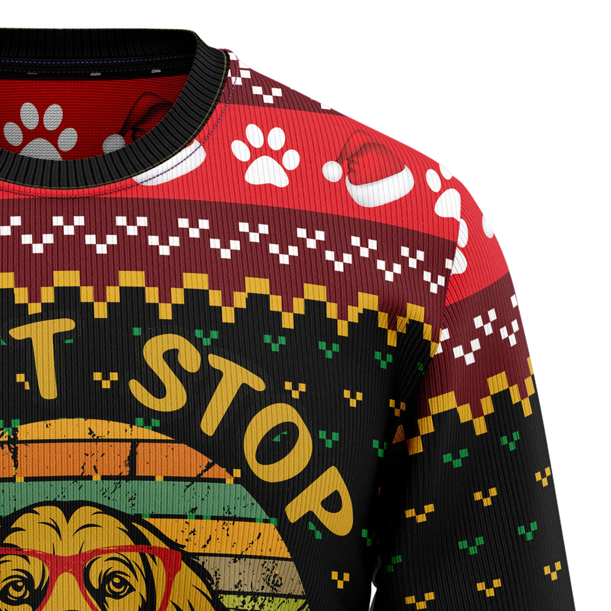 Golden Retriever Christmas Sweater - Funny Ugly Christmas Sweater for Men and Women, Unisex Holiday Party Outfit