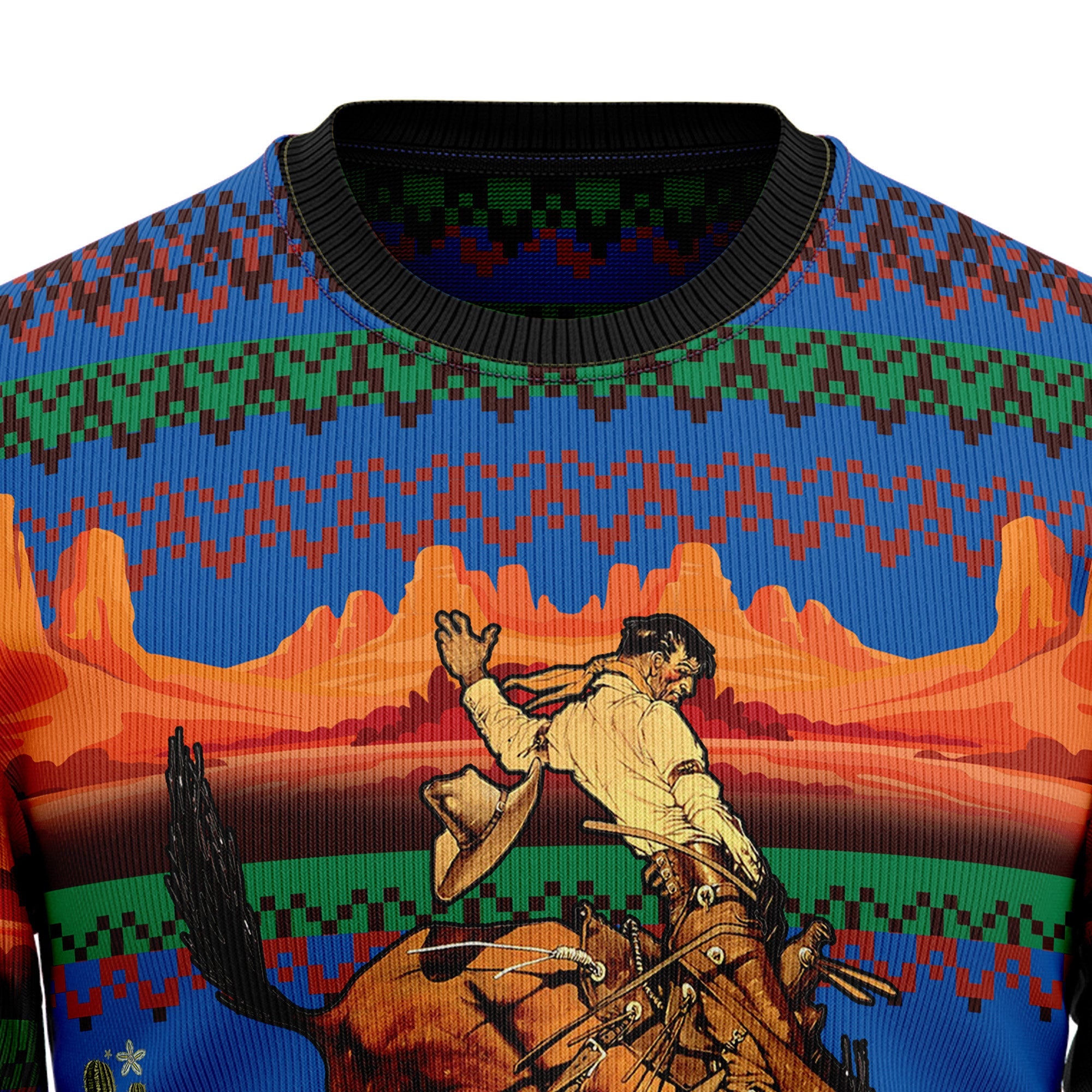 Cowboy Desert Ugly Christmas Sweater - Funny Holiday Party Pullover for Men and Women, Festive Christmas Gift 2026