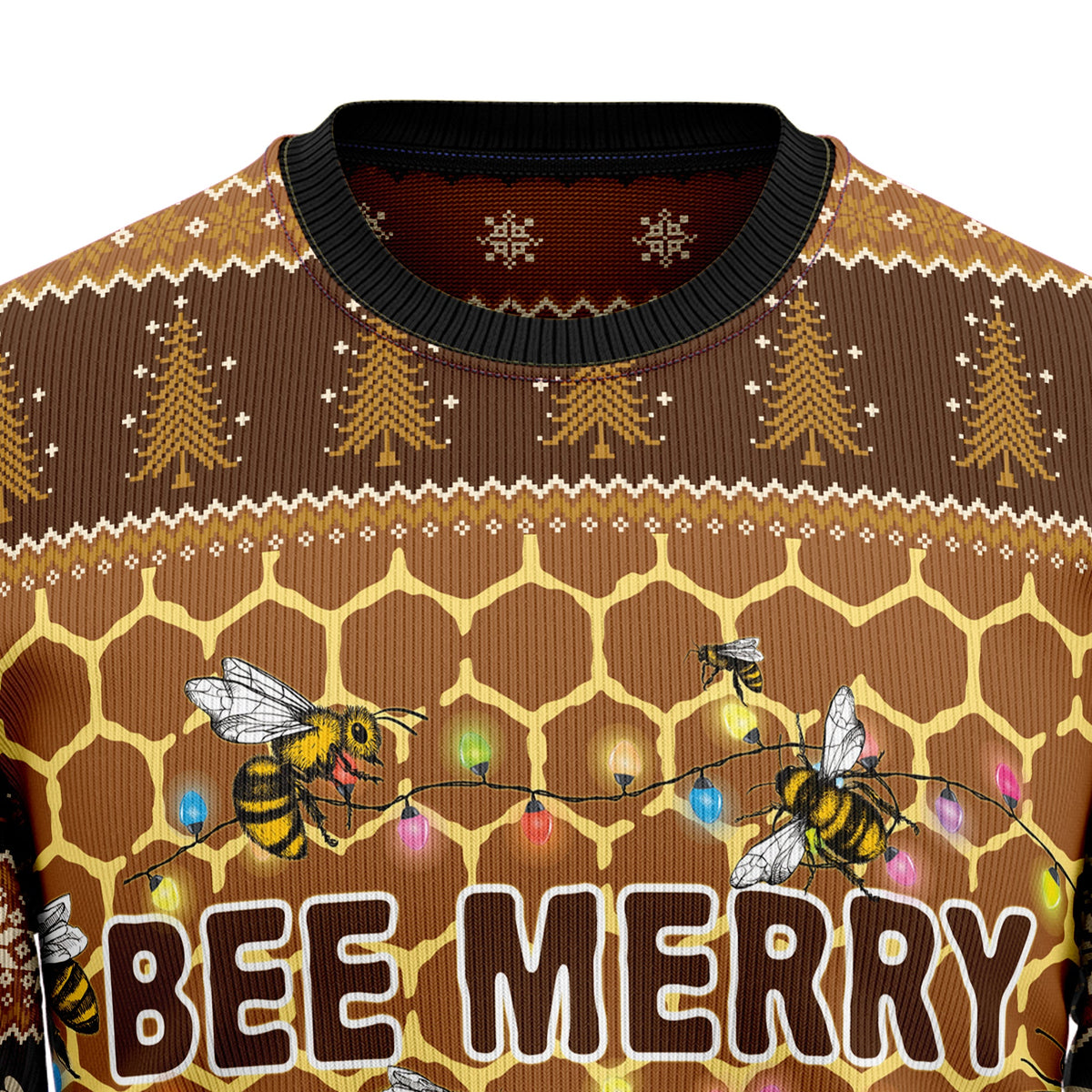 Bee Merry Christmas Sweater - Funny Ugly Christmas Sweater for Men and Women, Unisex Holiday Party Outfit