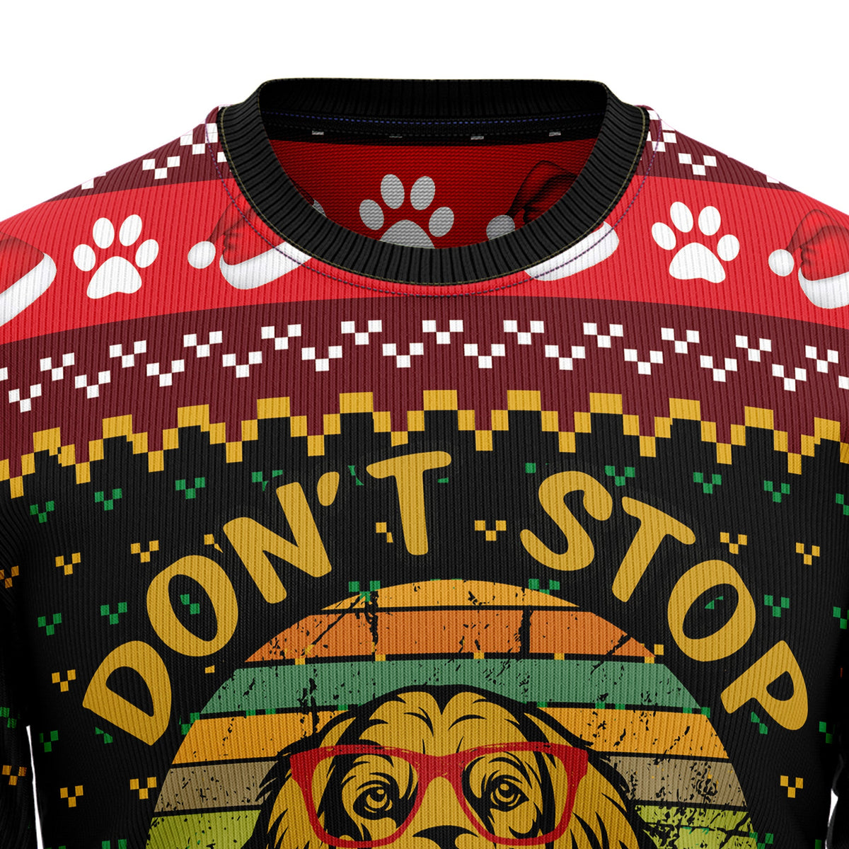 Golden Retriever Christmas Sweater - Funny Ugly Christmas Sweater for Men and Women, Unisex Holiday Party Outfit