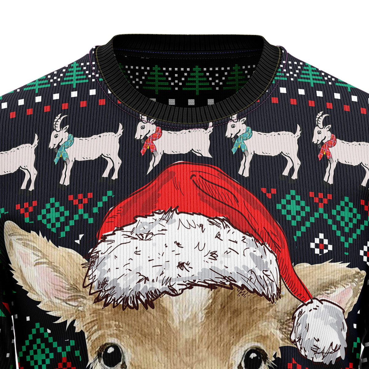 Goat Ugly Christmas Sweater, Cute Farm Animal Holiday Pullover, Festive Christmas Party Outfit and Gift for Goat Lovers