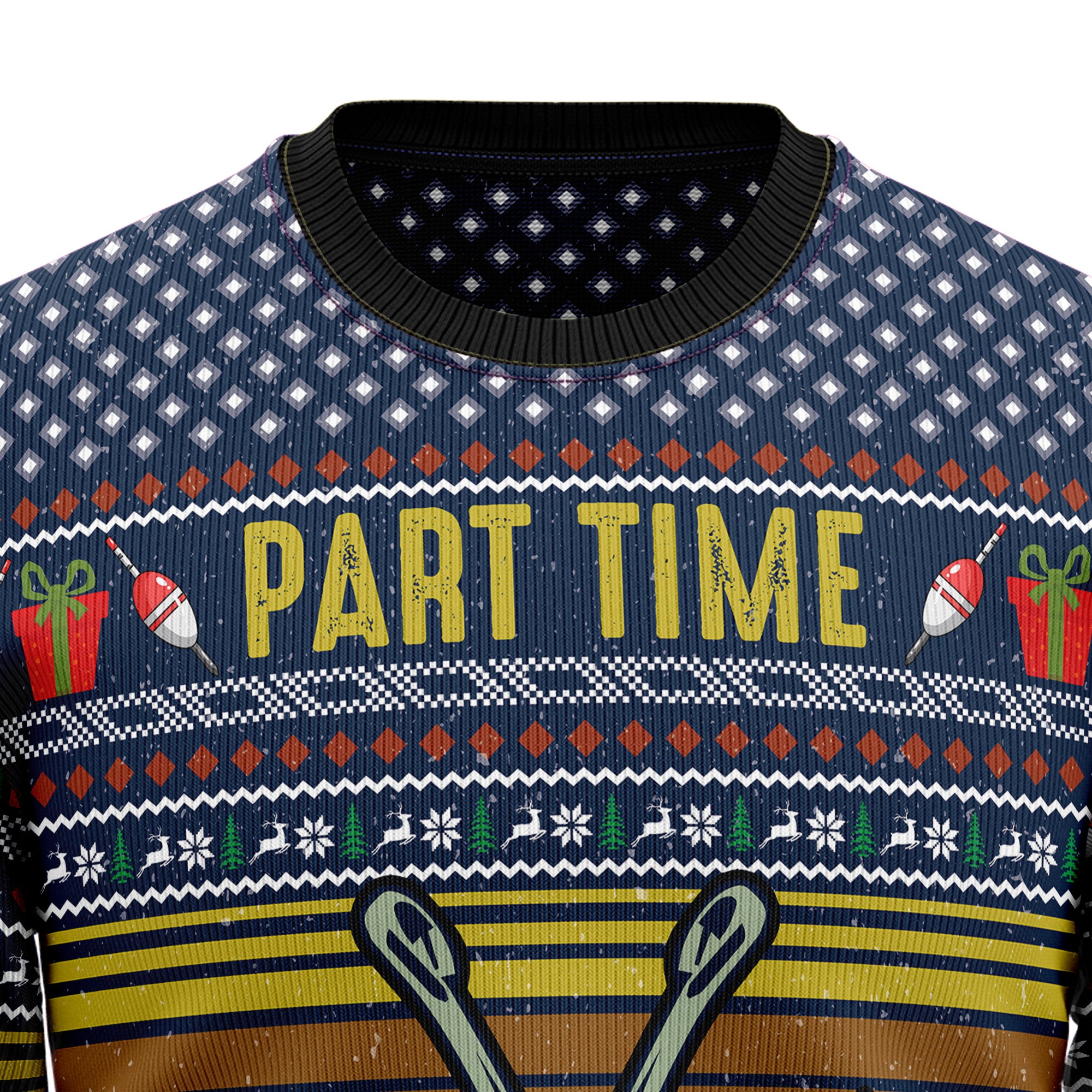 Fishing Part Time Ugly Christmas Sweater, Fishing Christmas Sweater, Angler Holiday Sweater, Gift for Men Women