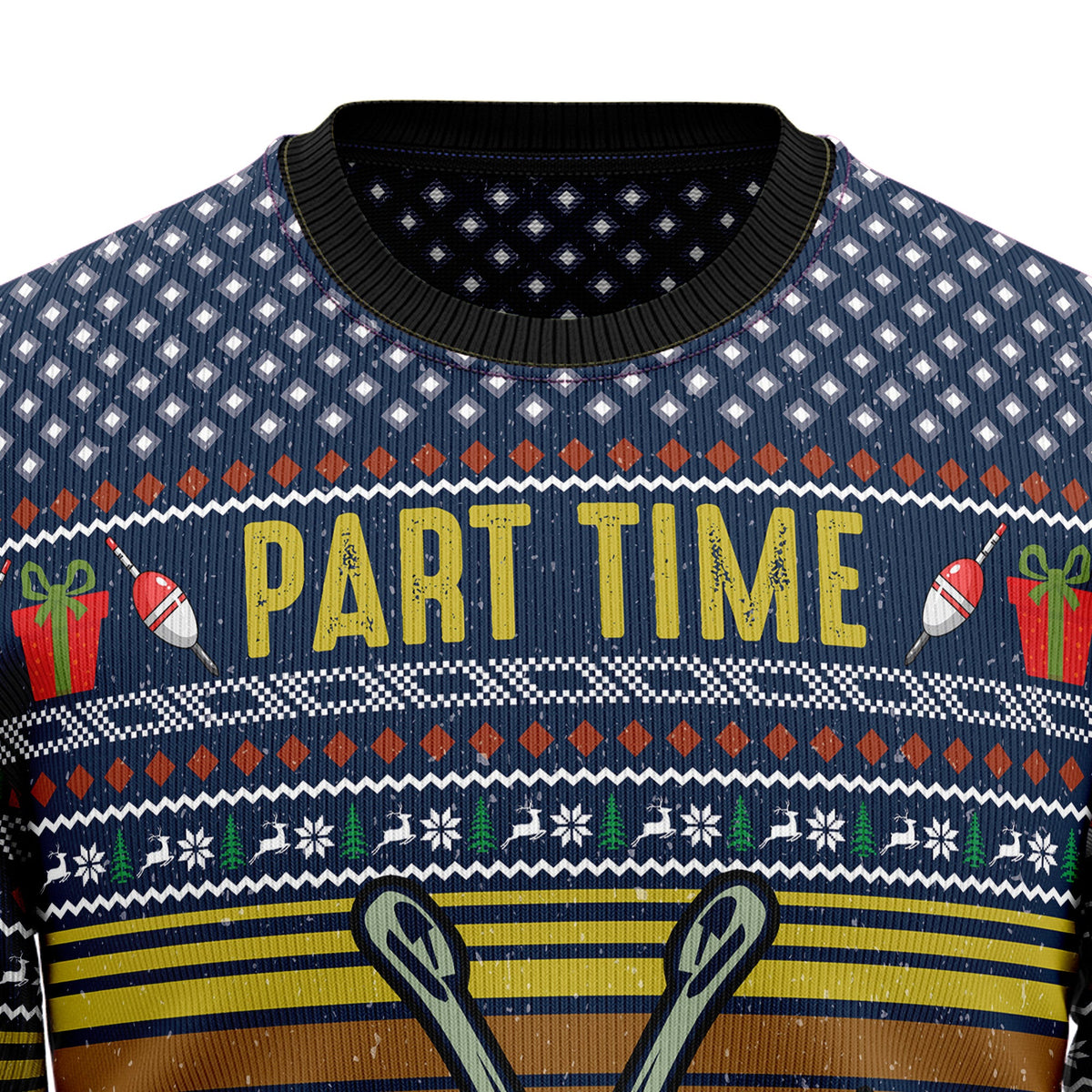 Fishing Part Time Ugly Christmas Sweater, Fishing Christmas Sweater, Angler Holiday Sweater, Gift for Men Women