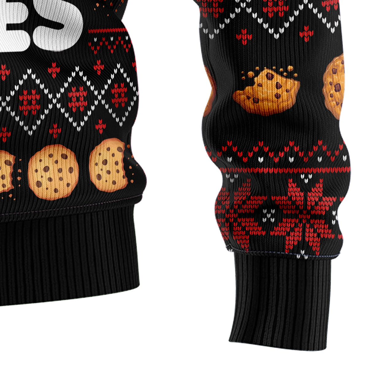 Just Here For The Cookies Christmas Sweater - Funny Ugly Christmas Sweater for Men Women, Unisex Holiday Party Gift