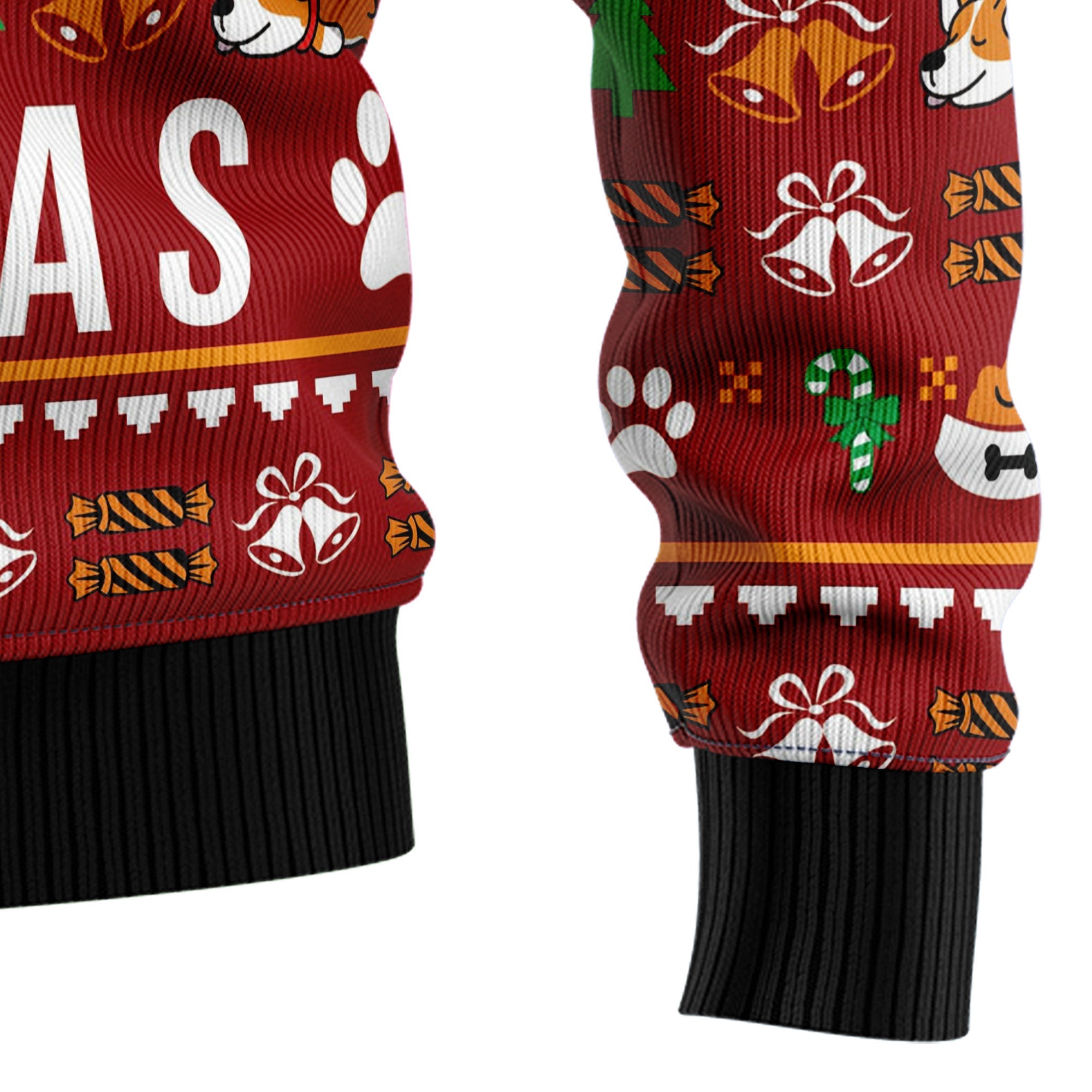 Funny Corgi Merry X-mas Ugly Christmas Sweater - Unisex Holiday Party Pullover, Funny Christmas Gift for Men Women
