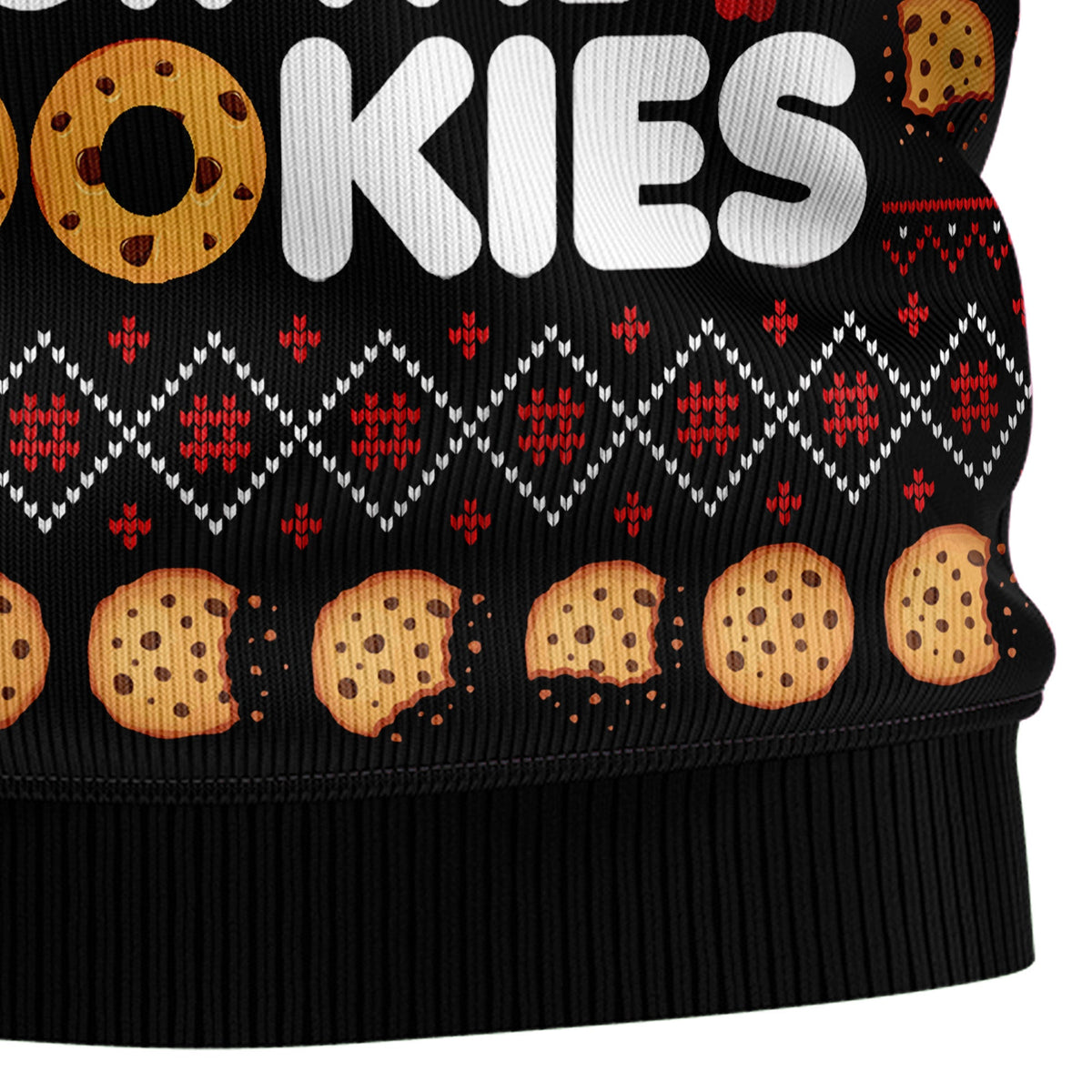 Just Here For The Cookies Christmas Sweater - Funny Ugly Christmas Sweater for Men Women, Unisex Holiday Party Gift
