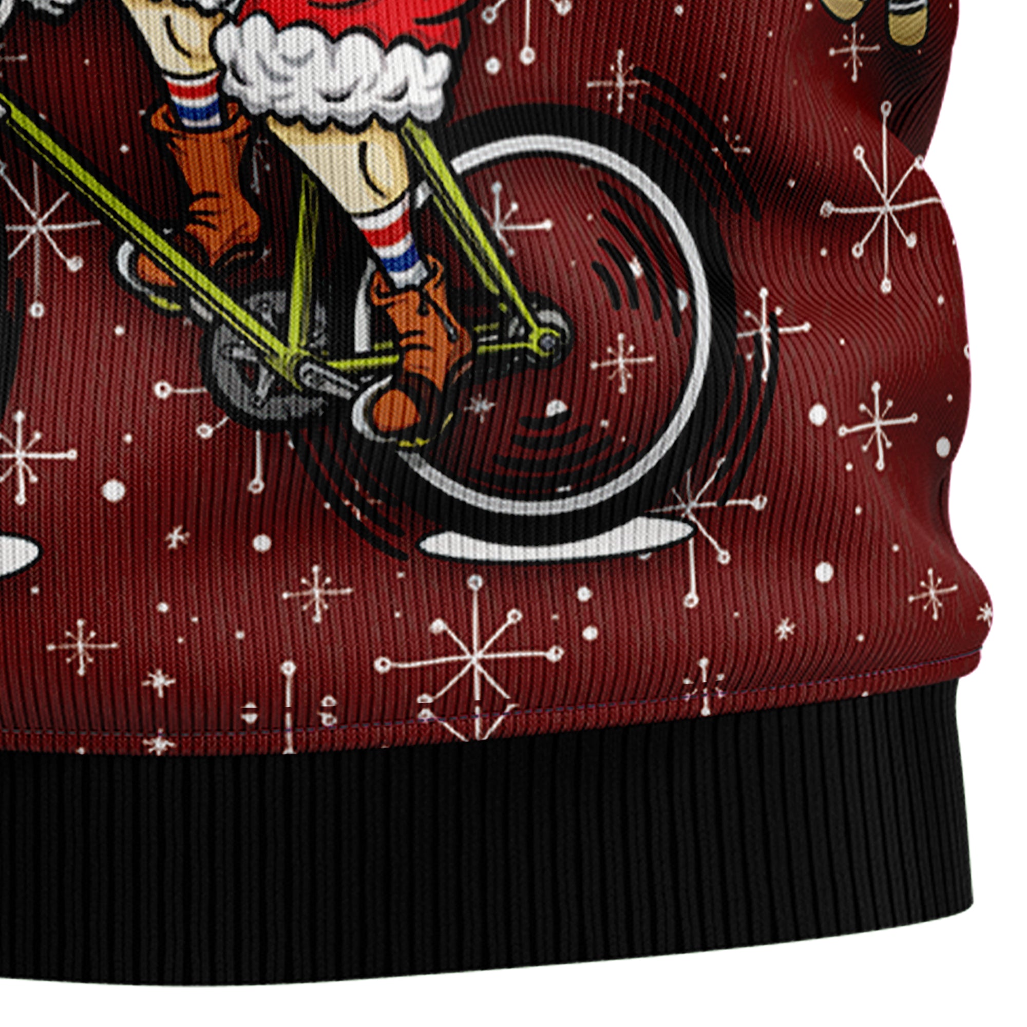 Santa Cycling Ugly Christmas Sweater, Cycling Christmas Sweater, Bicycle Lover Holiday Gift for Men and Women