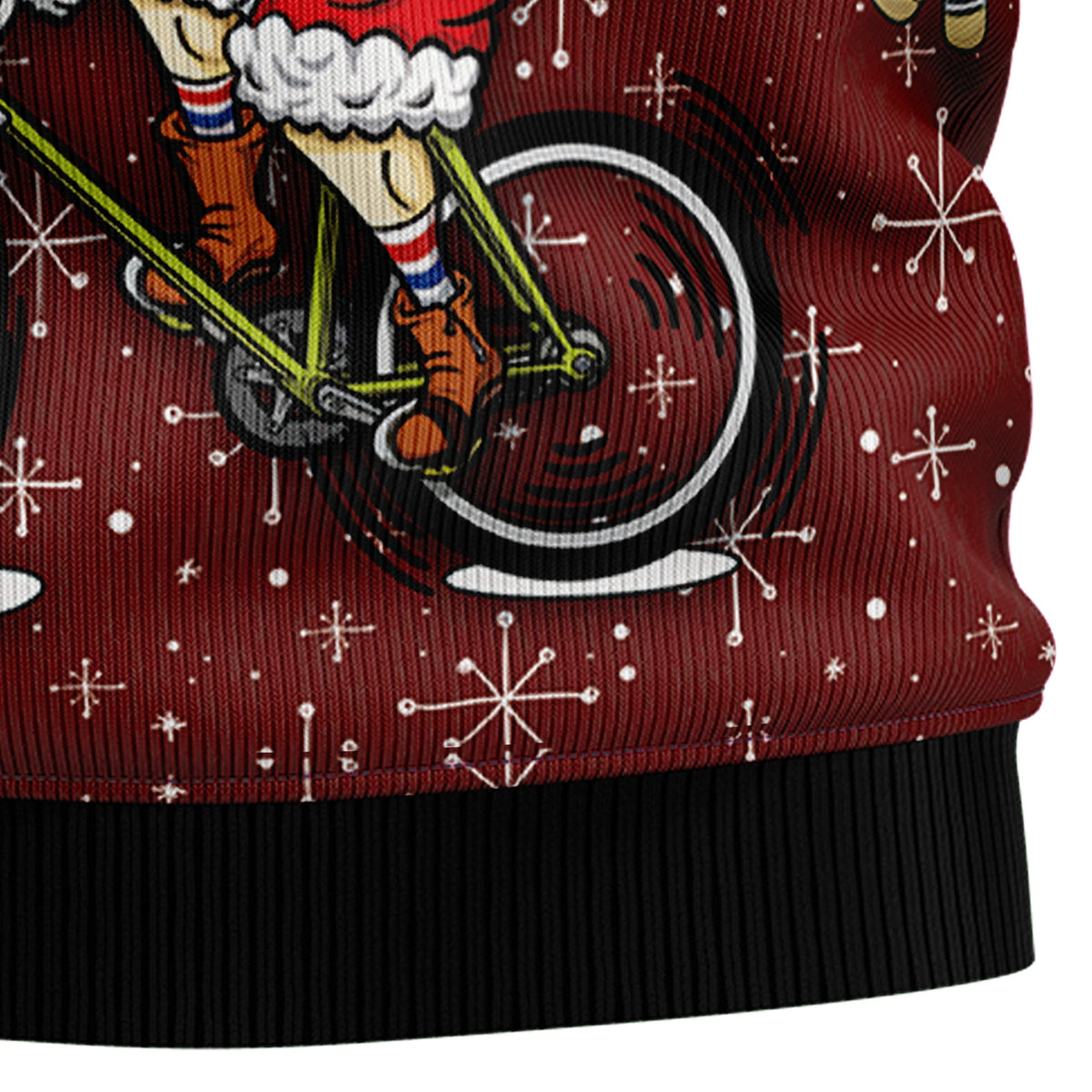 Santa Cycling Ugly Christmas Sweater, Cycling Christmas Sweater, Bicycle Lover Holiday Gift for Men and Women