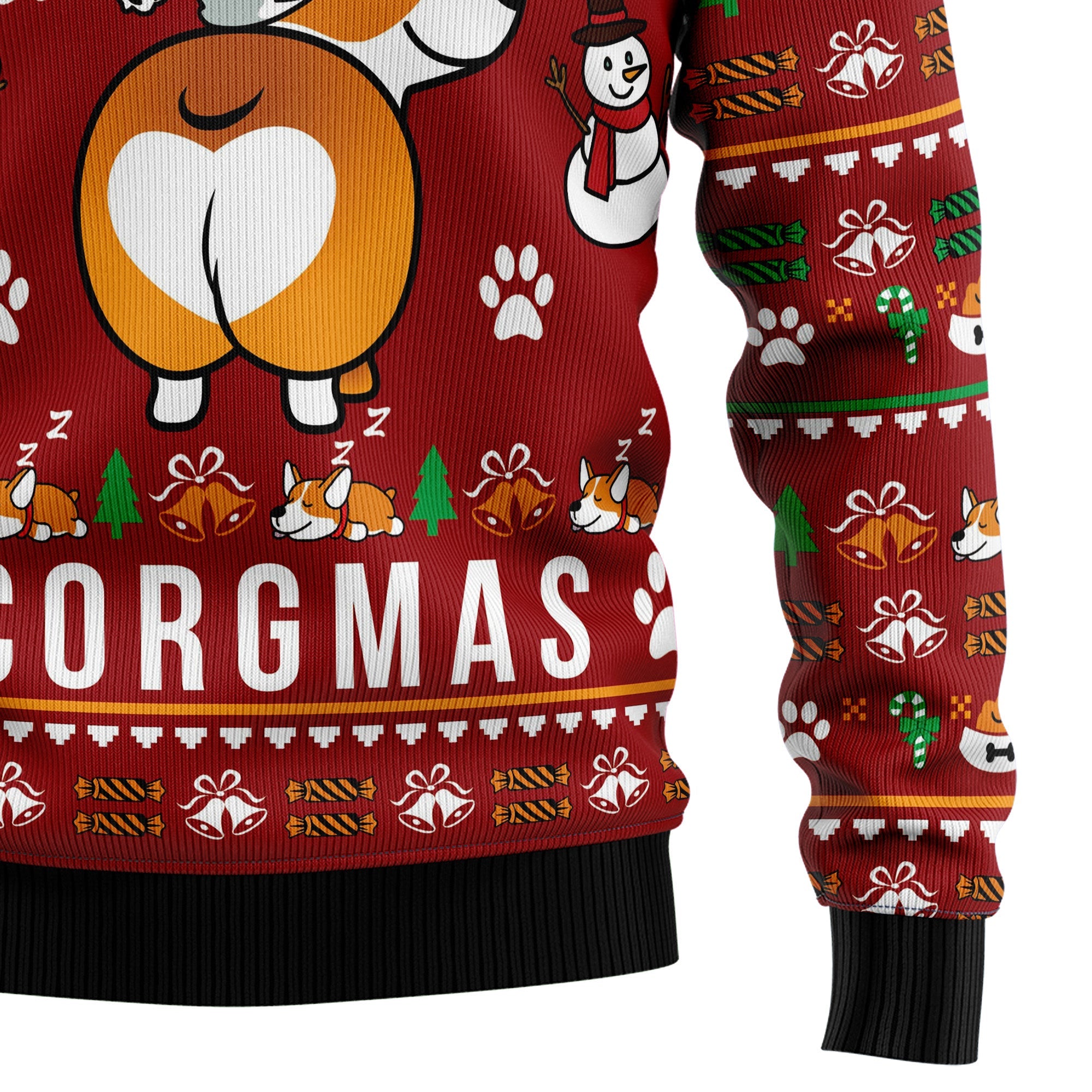 Funny Corgi Merry X-mas Ugly Christmas Sweater - Unisex Holiday Party Pullover, Funny Christmas Gift for Men Women