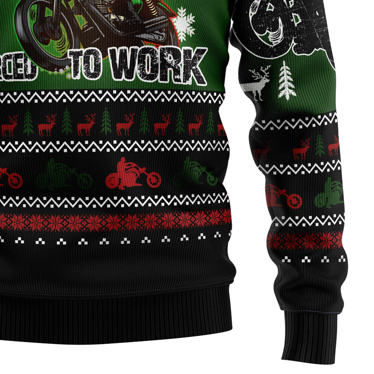 Santa Born To Ride Christmas Sweater - Funny Ugly Christmas Sweater for Men and Women, Unisex Holiday Party Outfit