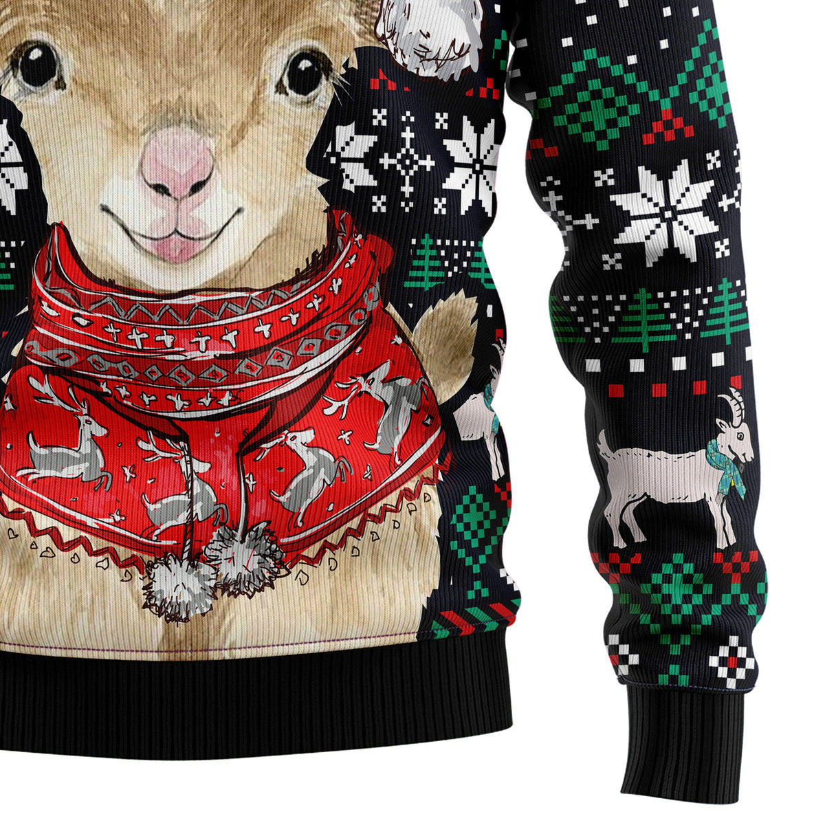 Goat Ugly Christmas Sweater, Cute Farm Animal Holiday Pullover, Festive Christmas Party Outfit and Gift for Goat Lovers
