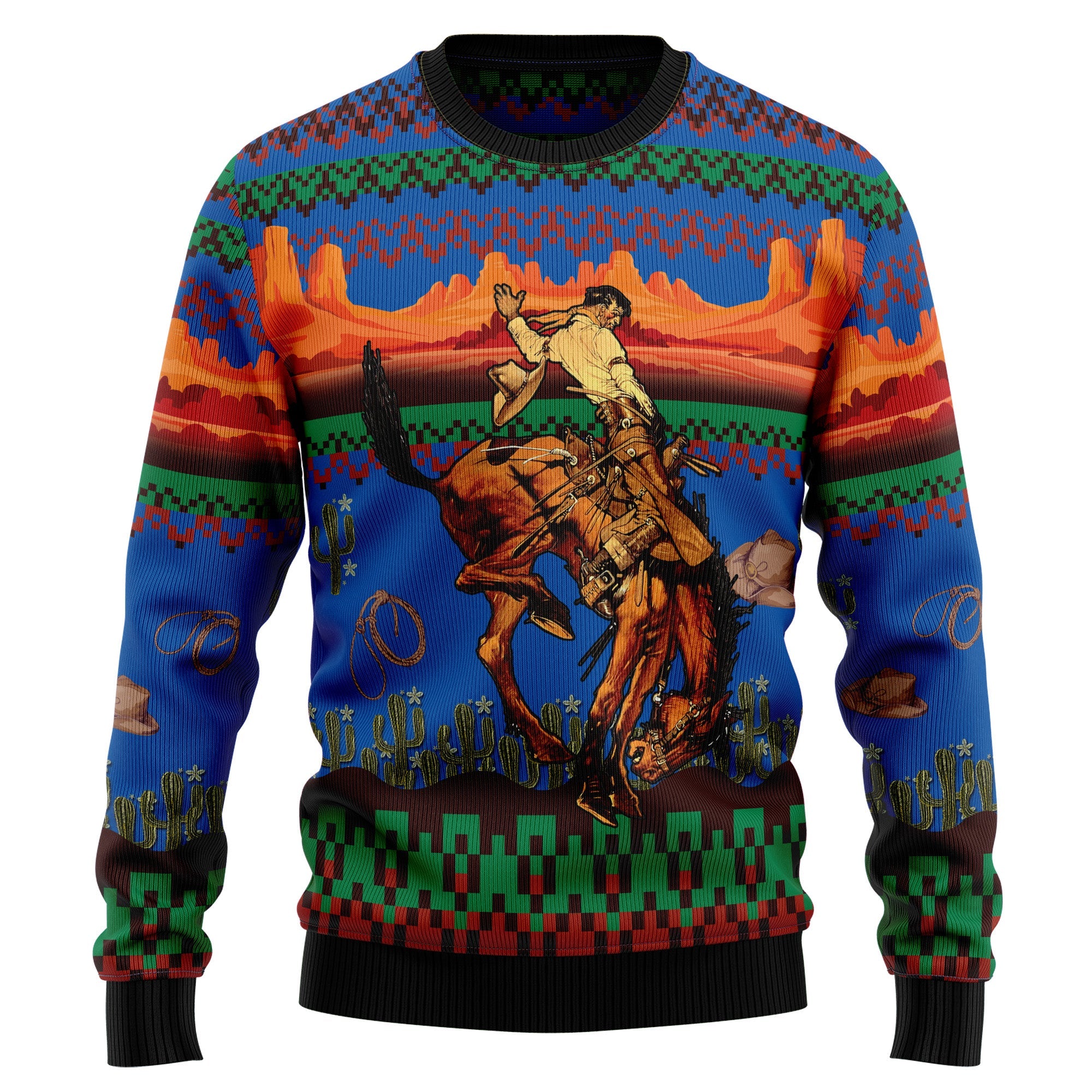 Cowboy Desert Ugly Christmas Sweater - Funny Holiday Party Pullover for Men and Women, Festive Christmas Gift 2026