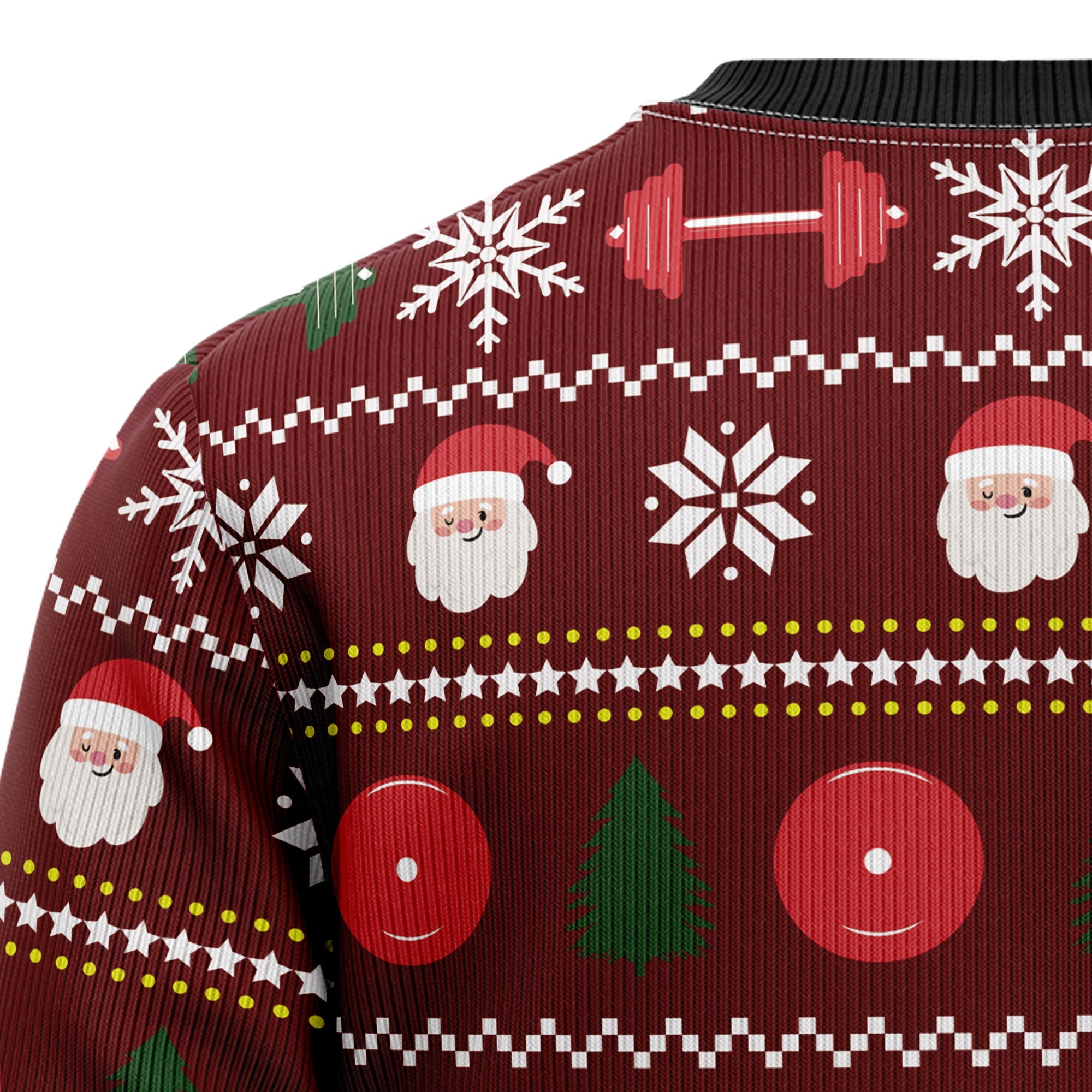 Santa Gym Ugly Christmas Sweater, Let It Swole Fitness Holiday Pullover, Christmas Gift for Gym Lovers and Weightlifters