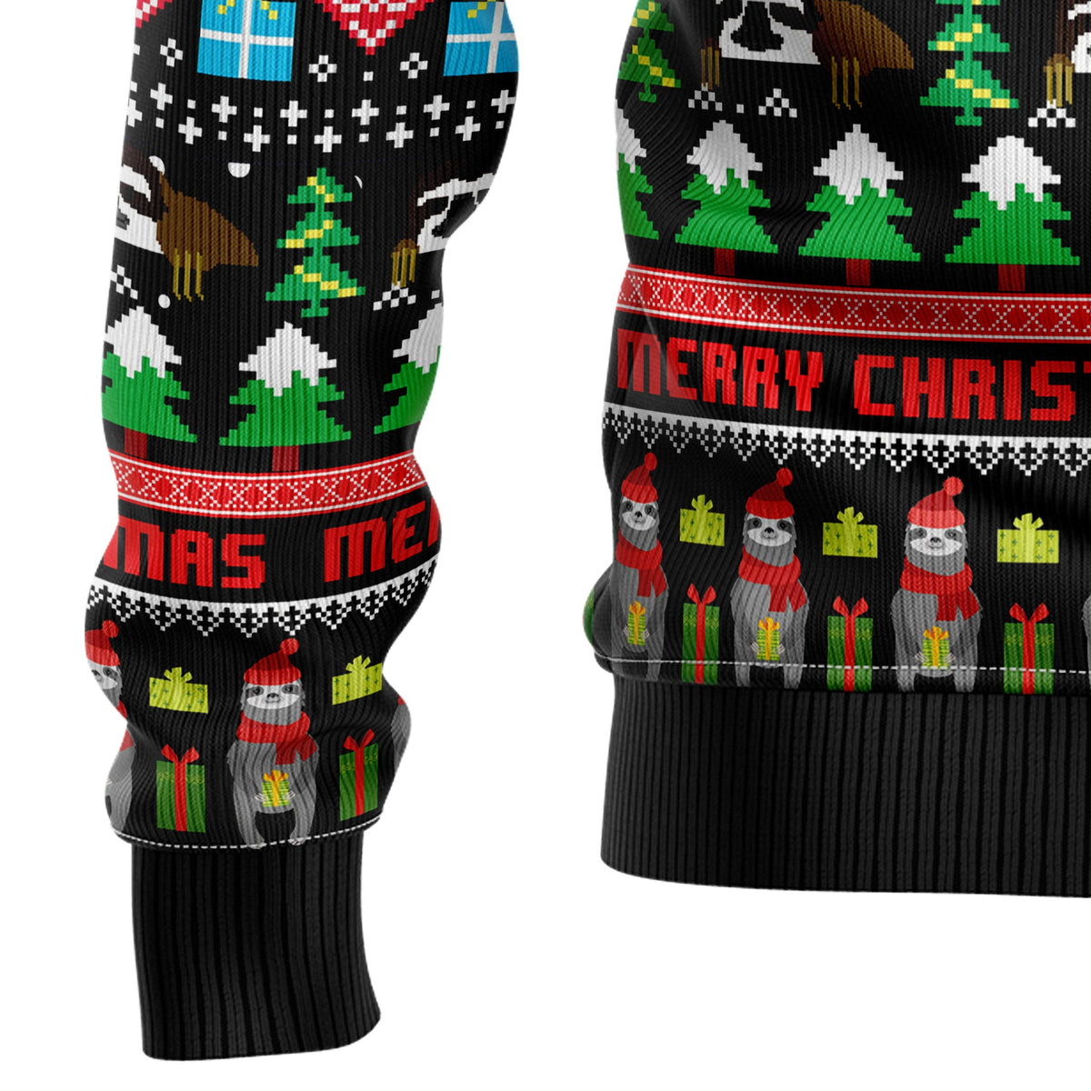 Sloth Xmas Ugly Christmas Sweater for Men and Women, Funny Holiday Party Outfit, Festive Christmas Gift