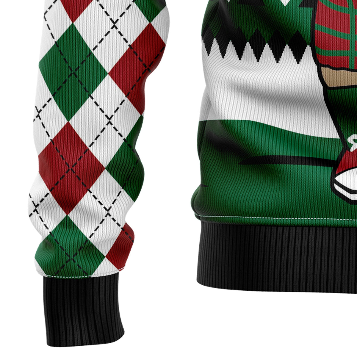 Golfer Santa Ugly Christmas Sweater, Funny Golf Christmas Sweater for Men, Holiday Party Outfit and Christmas Gift for Golf Lovers