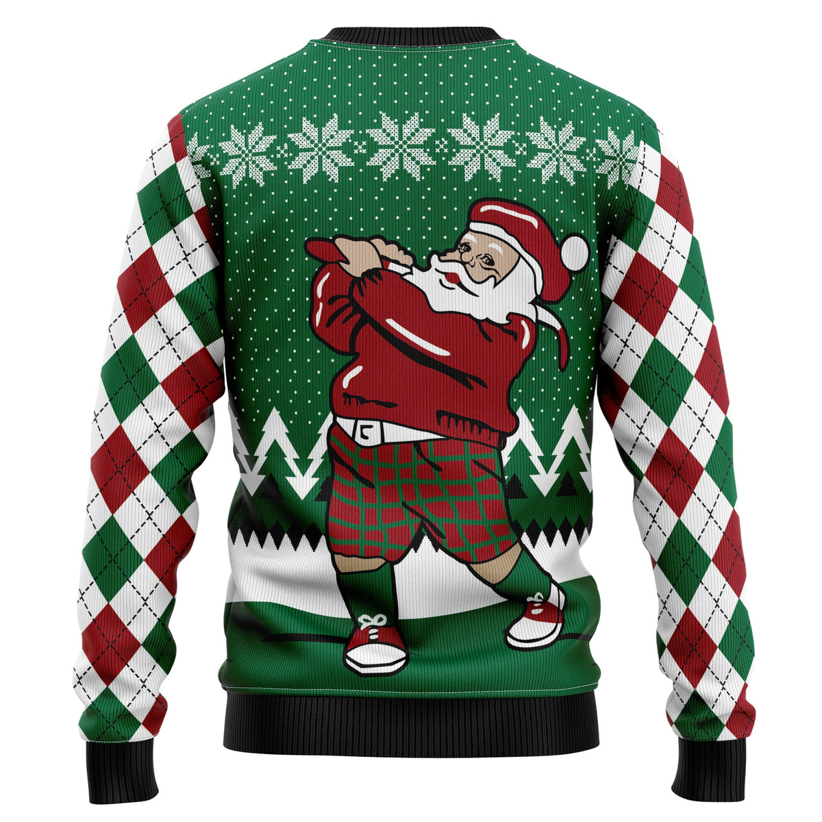 Golfer Santa Ugly Christmas Sweater, Funny Golf Christmas Sweater for Men, Holiday Party Outfit and Christmas Gift for Golf Lovers