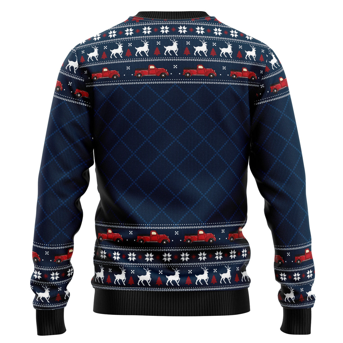 Vintage Red Truck Christmas Sweater - Funny Ugly Christmas Sweater for Men and Women, Unisex Holiday Party Outfit