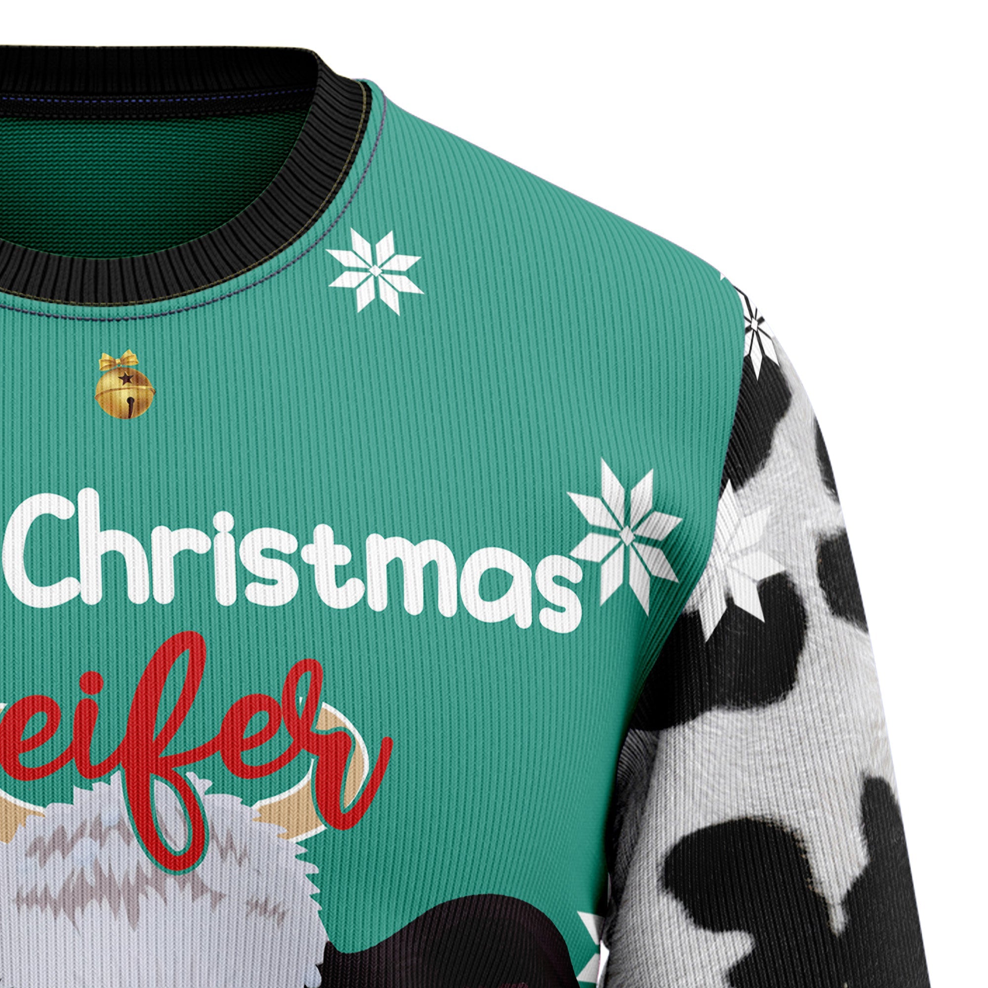 Cow Merry Christmas Heifer Ugly Christmas Sweater for Men and Women, Funny Holiday Party Outfit, Festive Christmas Gift
