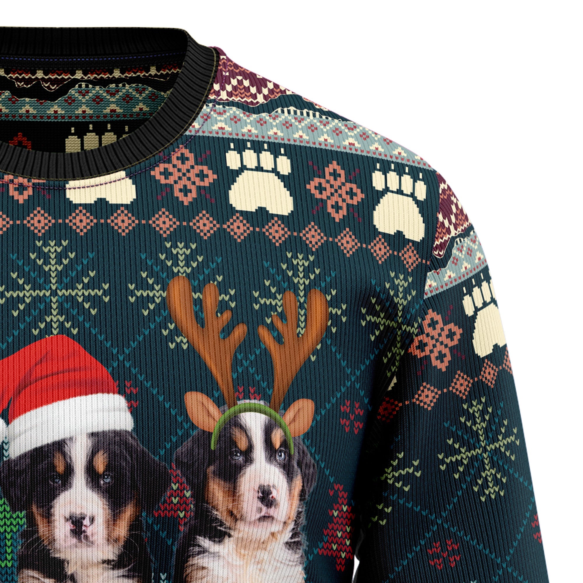 Cute Bernese Mountain Dog Christmas Ugly Christmas Sweater for Men Women, Funny Holiday Party Outfit, Festive Xmas Gift