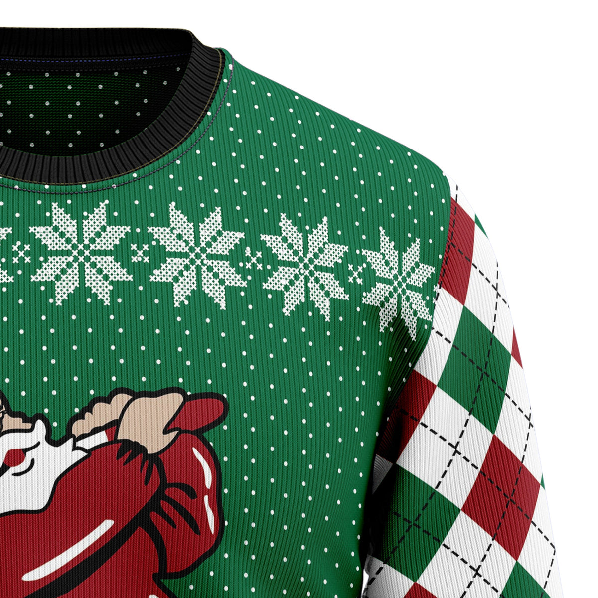 Golfer Santa Ugly Christmas Sweater, Funny Golf Christmas Sweater for Men, Holiday Party Outfit and Christmas Gift for Golf Lovers