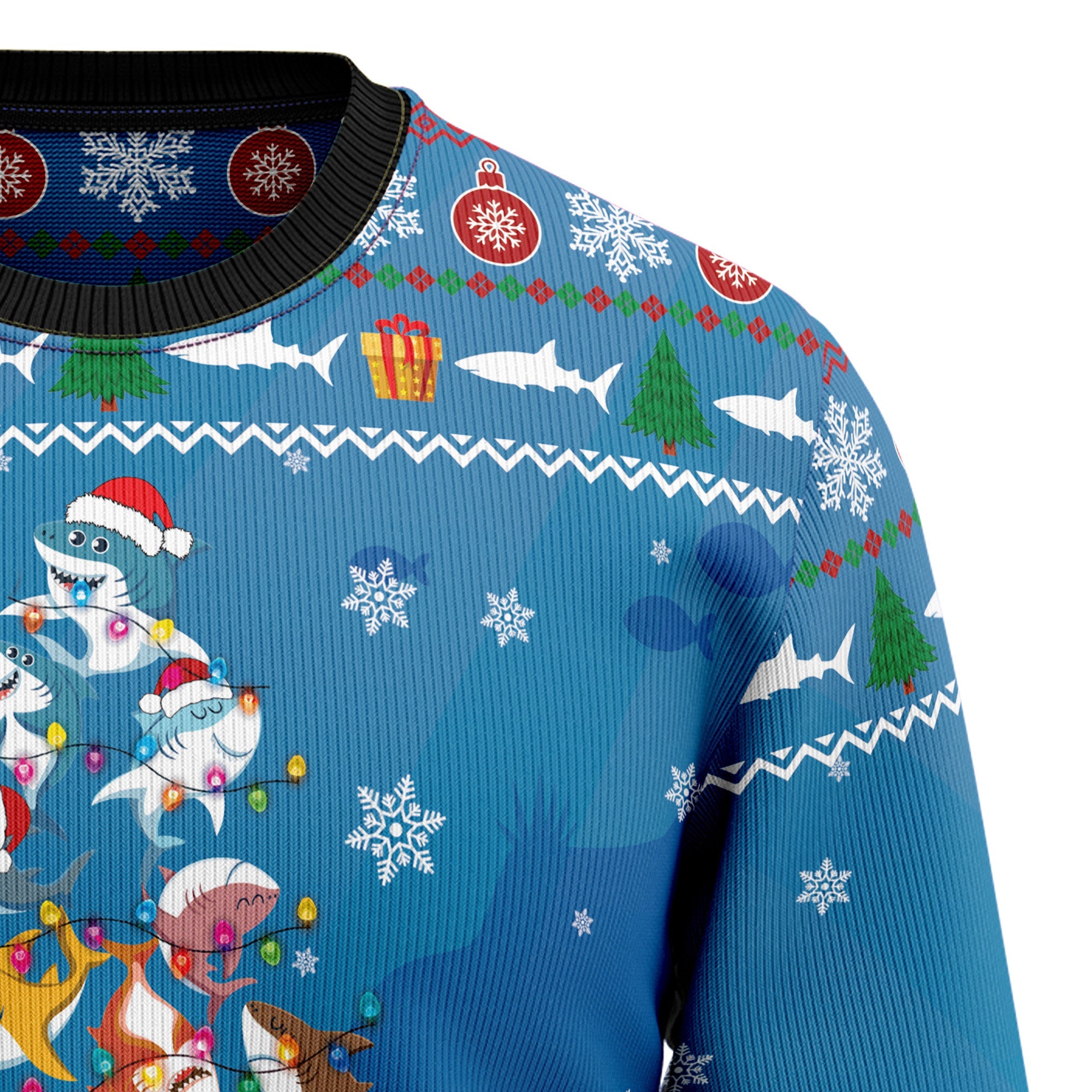 Shark Holly Jawly Christmas Ugly Christmas Sweater for Men and Women, Funny Holiday Party Outfit, Festive Christmas Gift
