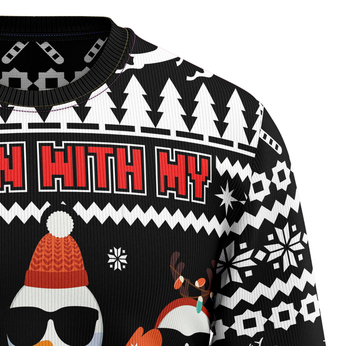 Chillin With My Snowmies Sweater - Funny Ugly Christmas Sweater for Men and Women, Unisex Holiday Party Outfit