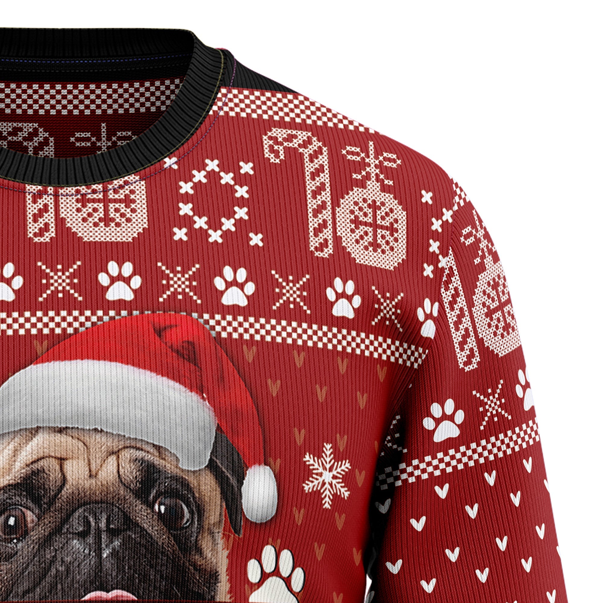 Pug Will Be Watching You Ugly Christmas Sweater for Men and Women, Funny Holiday Party Outfit, Festive Christmas Gift