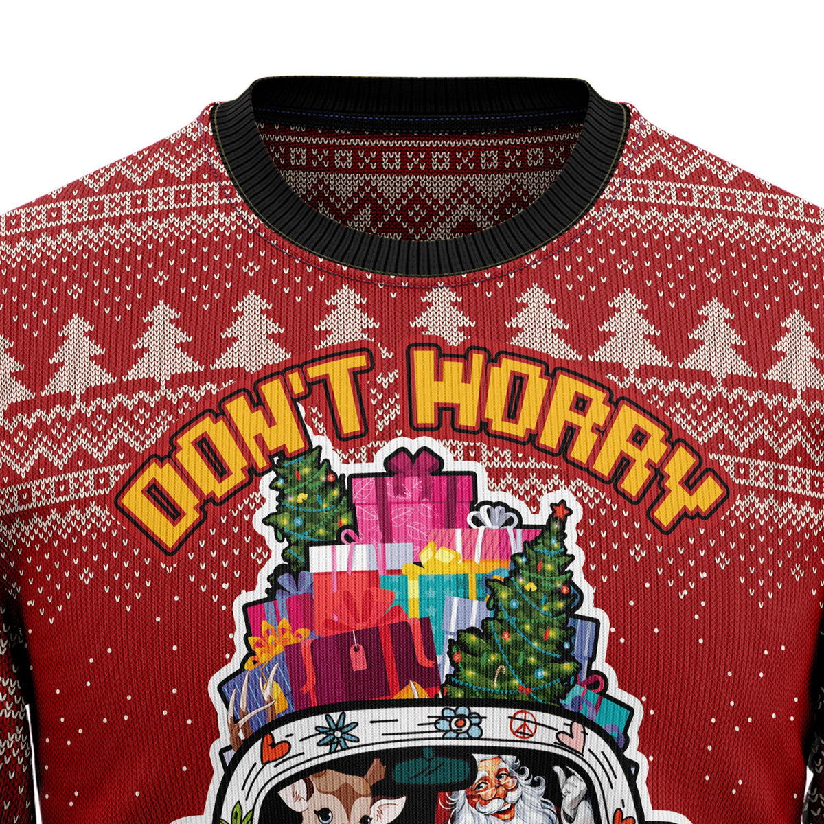 Hippie Car Ugly Christmas Sweater, Retro Holiday Pullover, Festive Christmas Party Outfit and Gift for Hippie Lovers