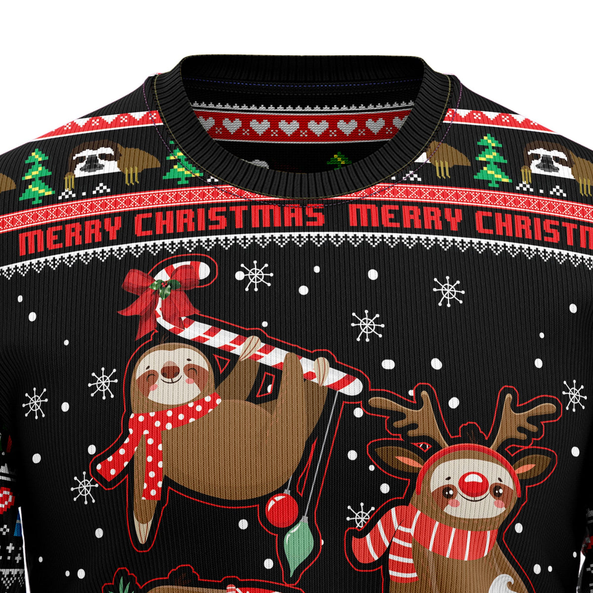 Sloth Xmas Ugly Christmas Sweater for Men and Women, Funny Holiday Party Outfit, Festive Christmas Gift