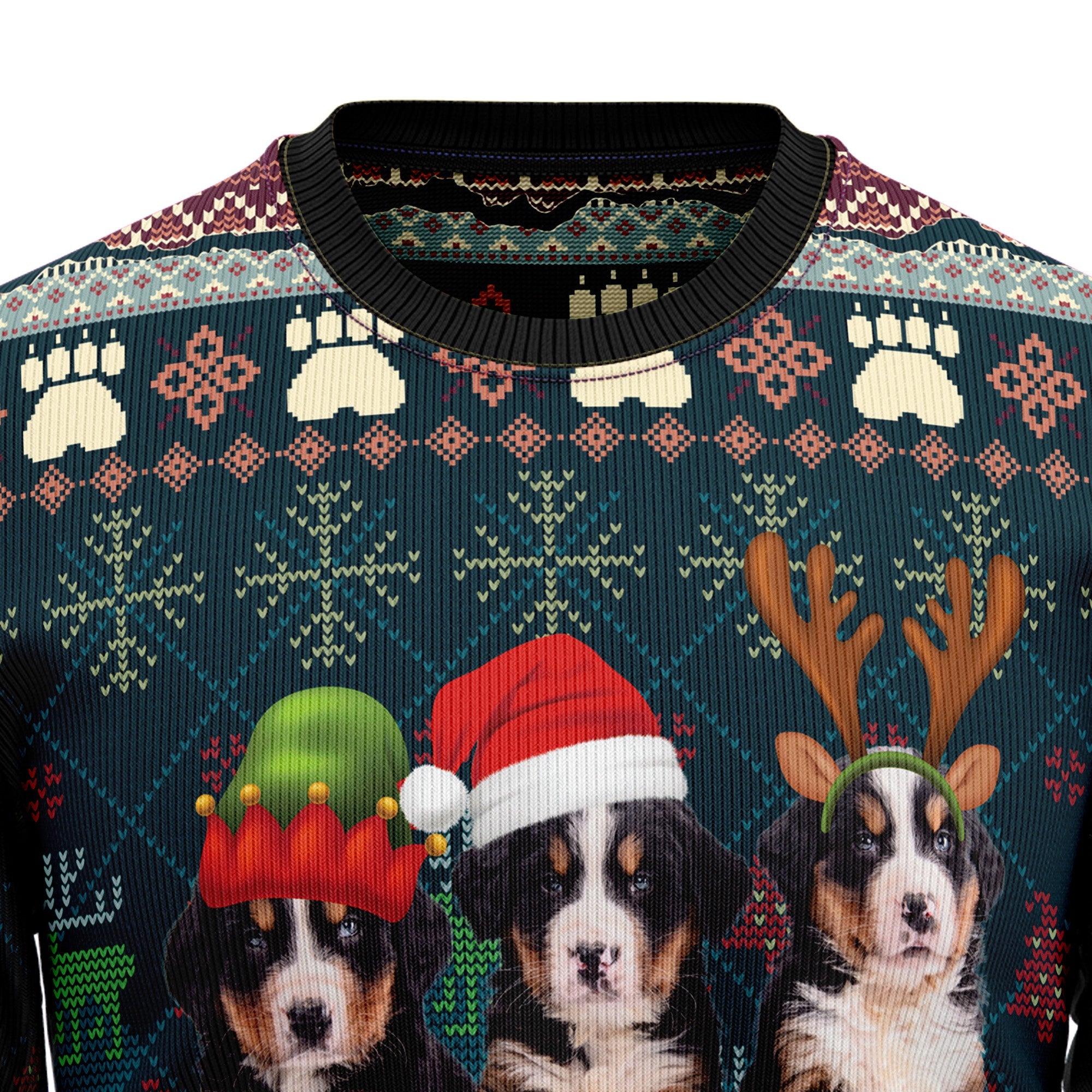Cute Bernese Mountain Dog Christmas Ugly Christmas Sweater for Men Women, Funny Holiday Party Outfit, Festive Xmas Gift