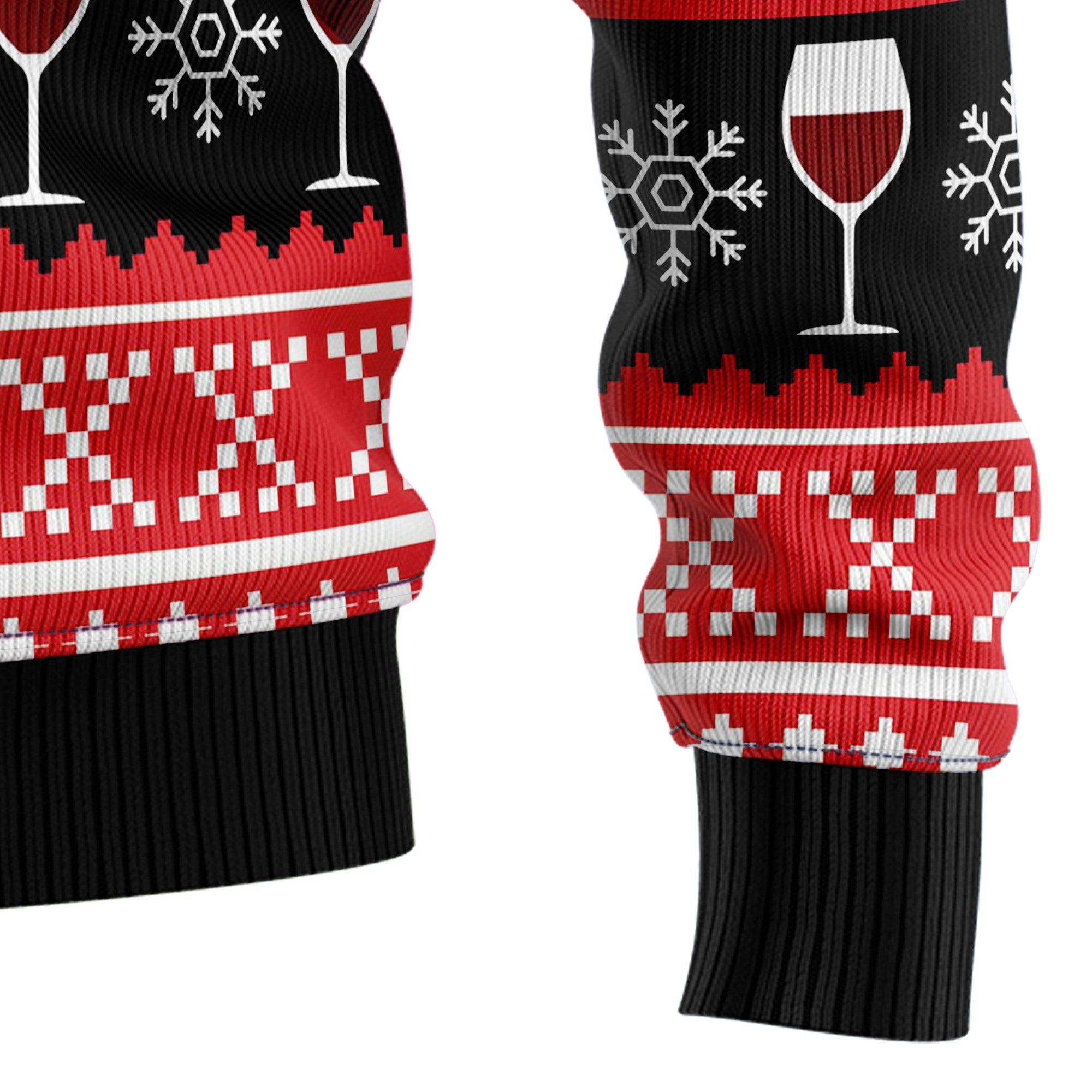 Red Wine Ugly Christmas Sweater, Wine Lover Holiday Pullover, Funny Christmas Party Outfit and Gift for Wine Friends