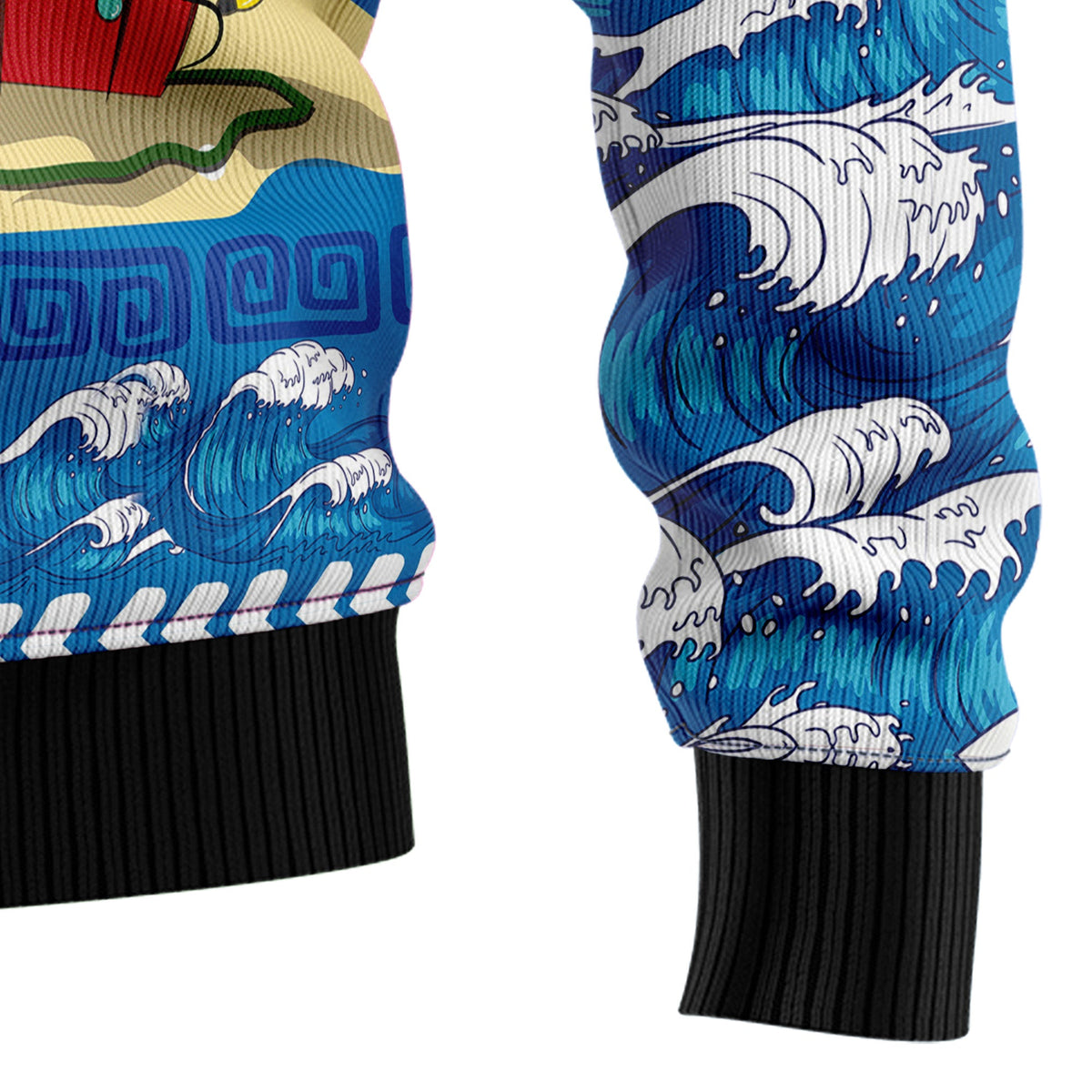 Surfer Swell Christmas Sweater - Funny Ugly Christmas Sweater for Men and Women, Unisex Holiday Party Outfit