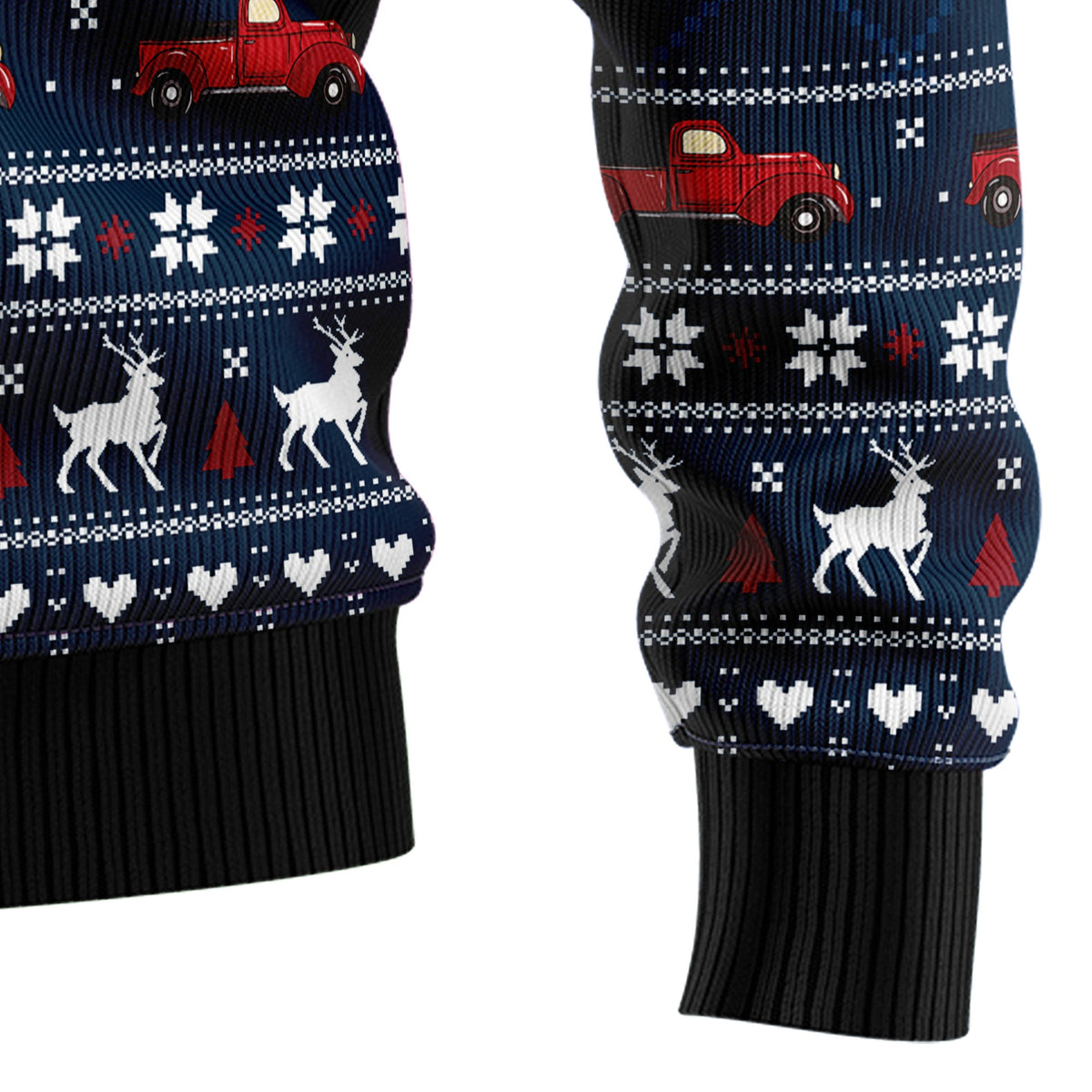 Vintage Red Truck Christmas Sweater - Funny Ugly Christmas Sweater for Men and Women, Unisex Holiday Party Outfit
