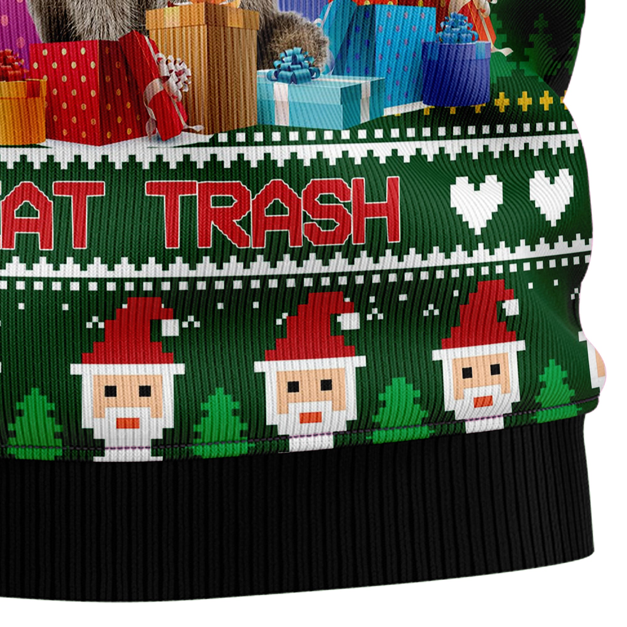 Raccoon Eat Trash Ugly Christmas Sweater, Funny Raccoon Holiday Pullover, Holiday Gatherings and Family Photos