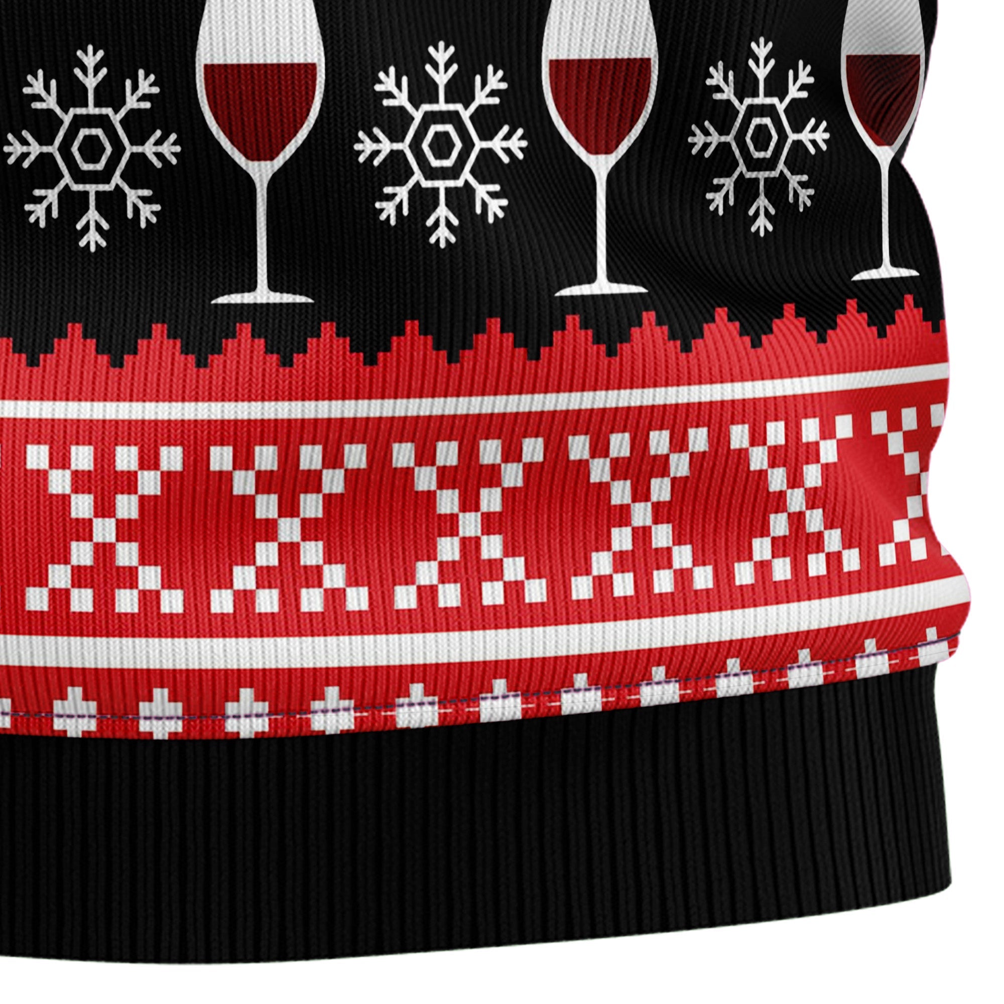 Red Wine Ugly Christmas Sweater, Wine Lover Holiday Pullover, Funny Christmas Party Outfit and Gift for Wine Friends