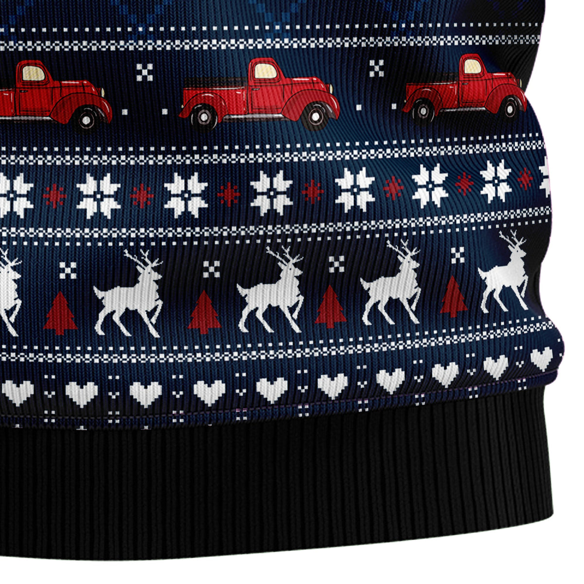 Vintage Red Truck Christmas Sweater - Funny Ugly Christmas Sweater for Men and Women, Unisex Holiday Party Outfit