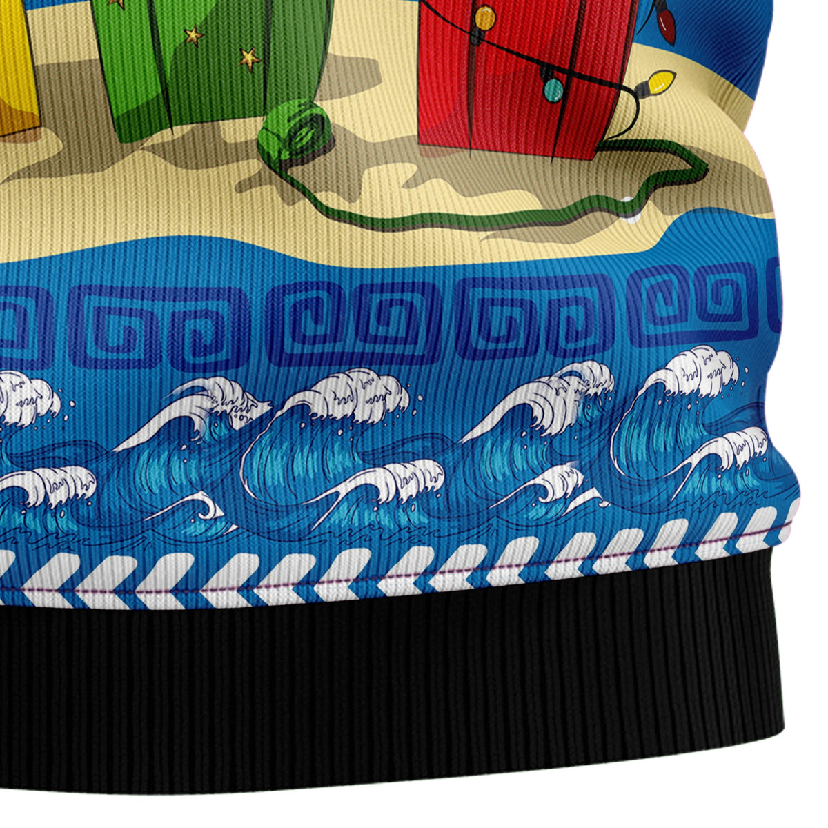 Surfer Swell Christmas Sweater - Funny Ugly Christmas Sweater for Men and Women, Unisex Holiday Party Outfit