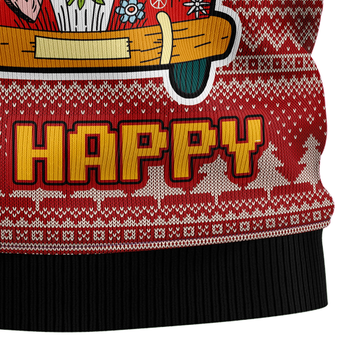 Hippie Car Ugly Christmas Sweater, Retro Holiday Pullover, Festive Christmas Party Outfit and Gift for Hippie Lovers