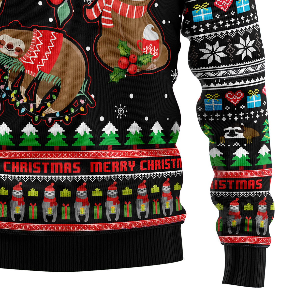 Sloth Xmas Ugly Christmas Sweater for Men and Women, Funny Holiday Party Outfit, Festive Christmas Gift