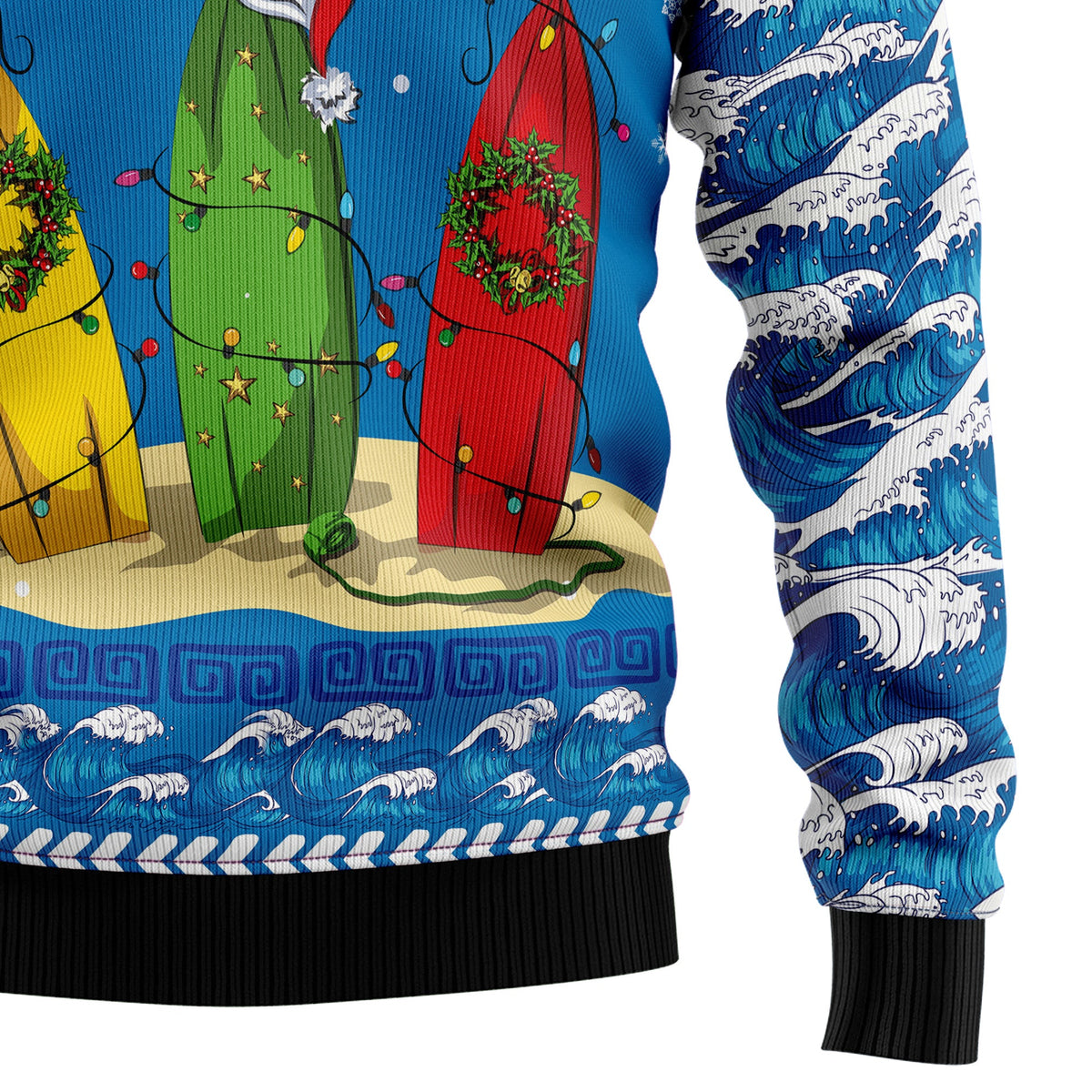 Surfer Swell Christmas Sweater - Funny Ugly Christmas Sweater for Men and Women, Unisex Holiday Party Outfit