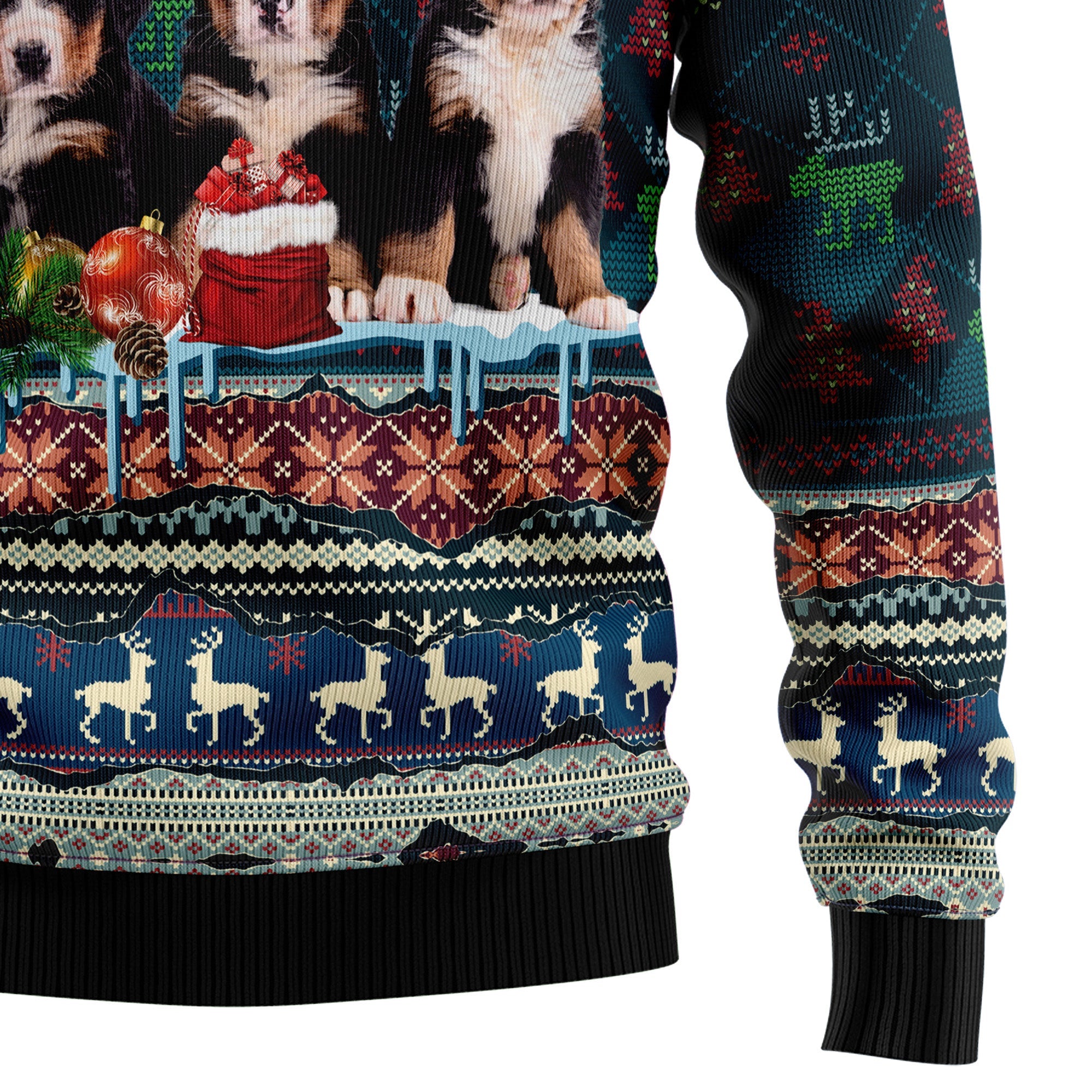 Cute Bernese Mountain Dog Christmas Ugly Christmas Sweater for Men Women, Funny Holiday Party Outfit, Festive Xmas Gift