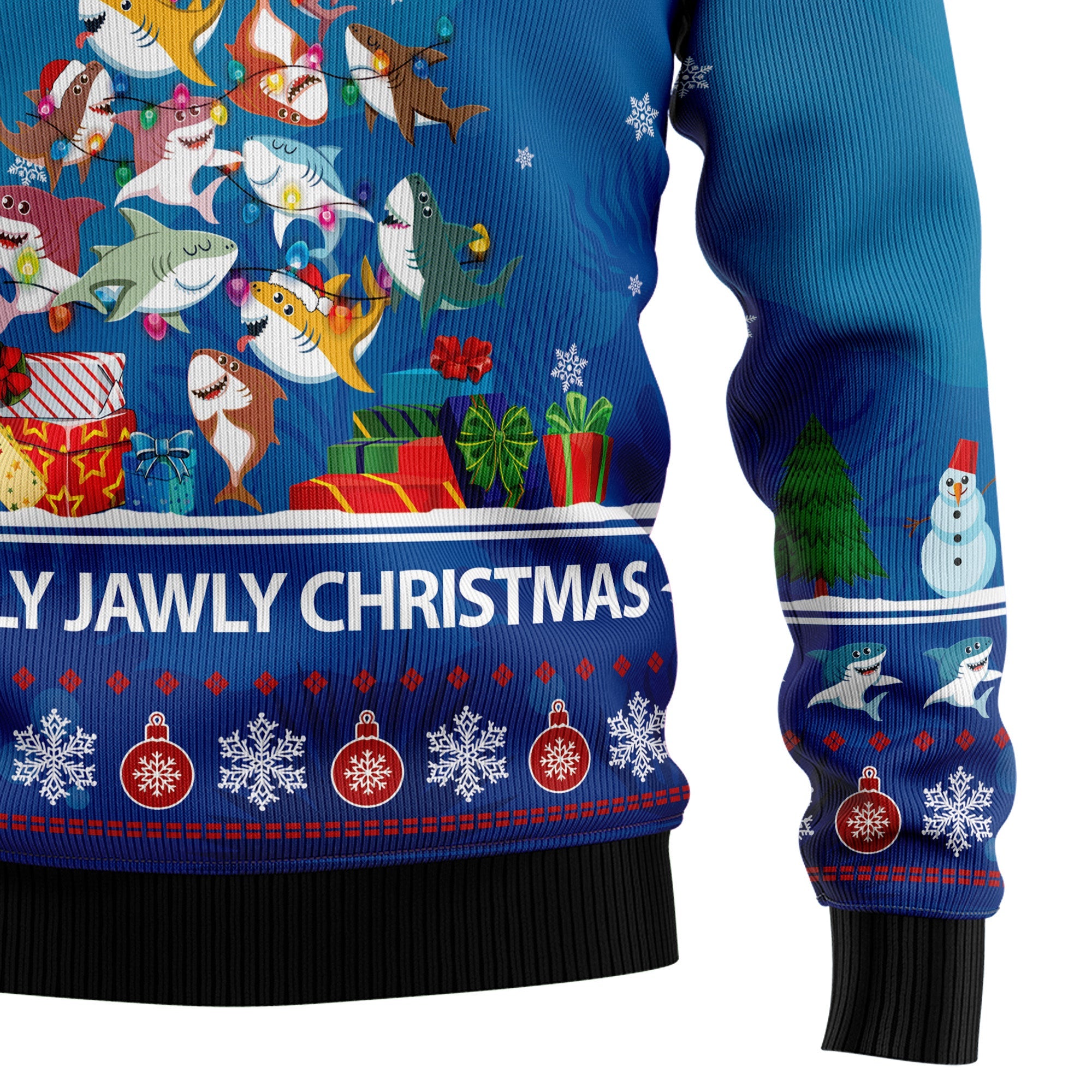 Shark Holly Jawly Christmas Ugly Christmas Sweater for Men and Women, Funny Holiday Party Outfit, Festive Christmas Gift