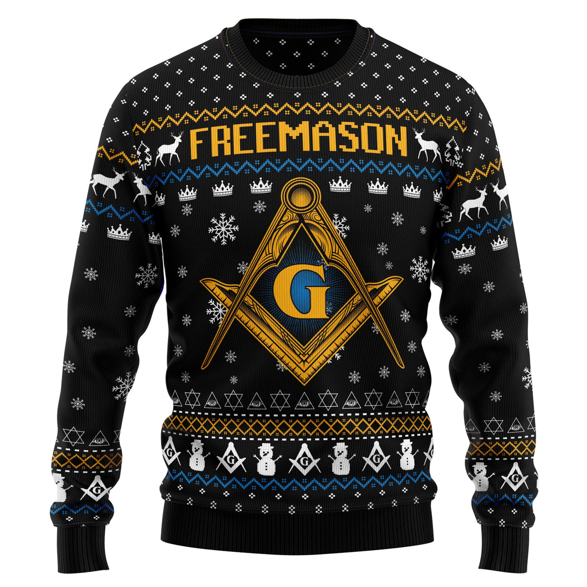 Freemason Christmas Sweater - Funny Ugly Christmas Sweater for Men and Women, Unisex Holiday Party Outfit