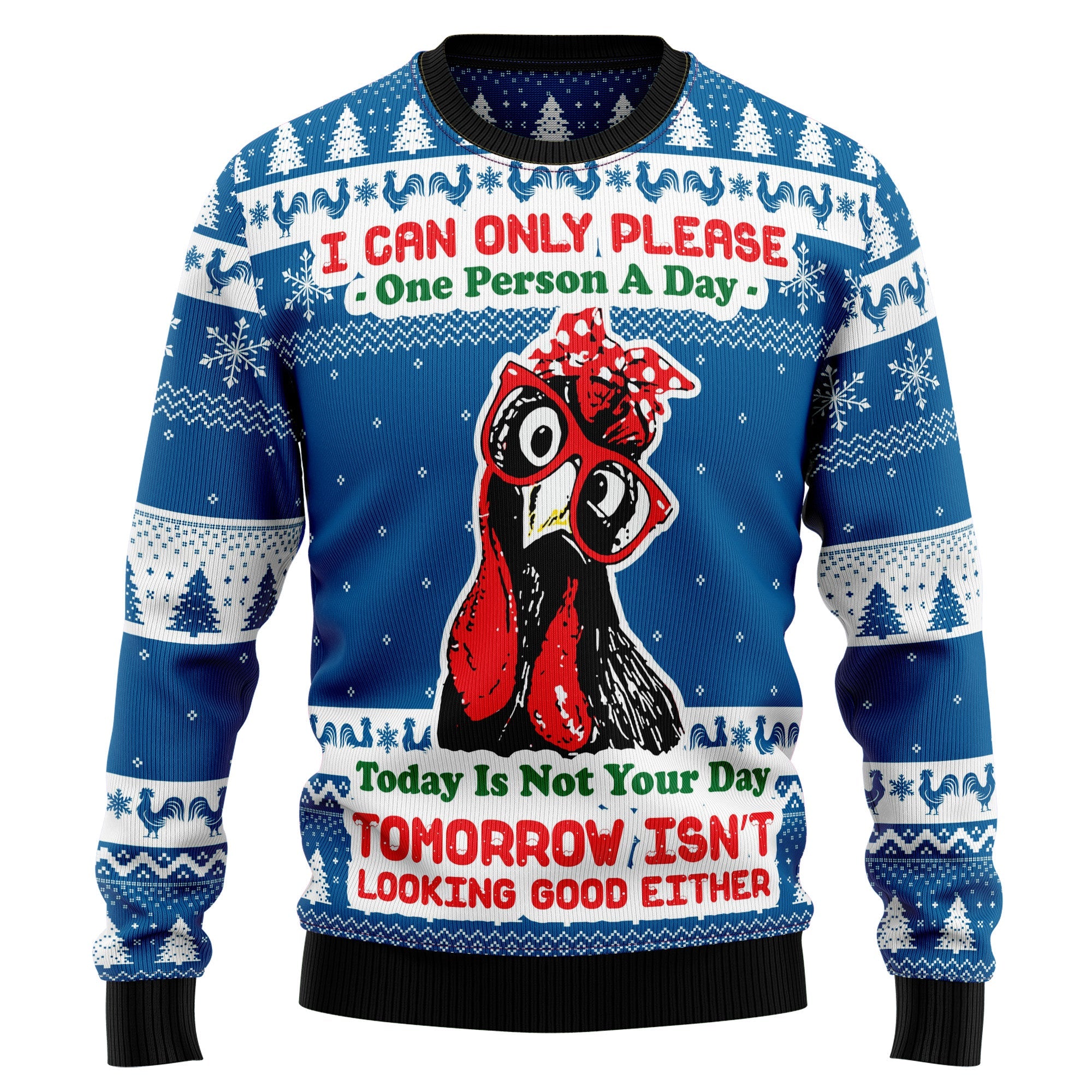 Funny Chicken Ugly Christmas Sweater for Men and Women, Funny Holiday Party Outfit, Festive Christmas Gift