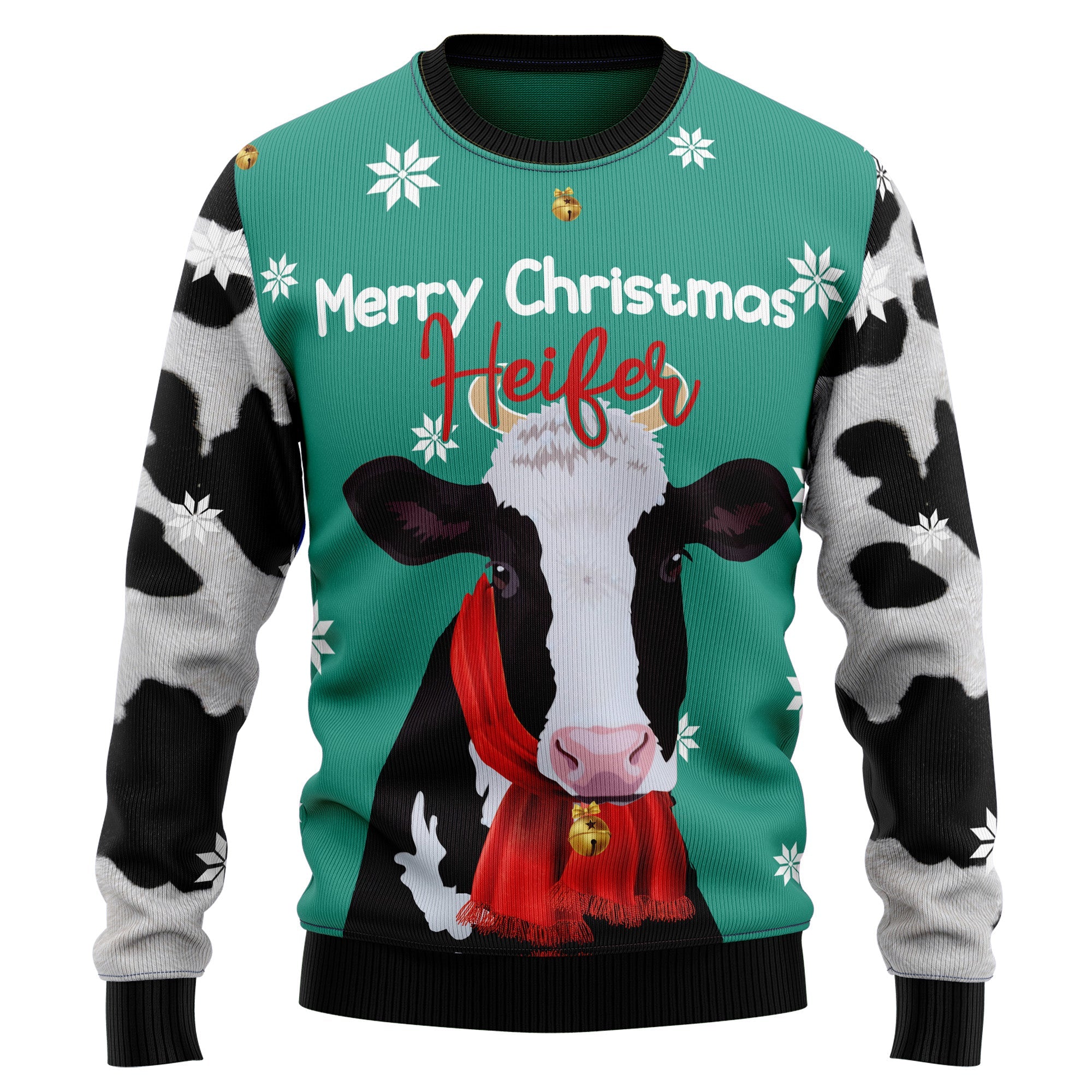 Cow Merry Christmas Heifer Ugly Christmas Sweater for Men and Women, Funny Holiday Party Outfit, Festive Christmas Gift