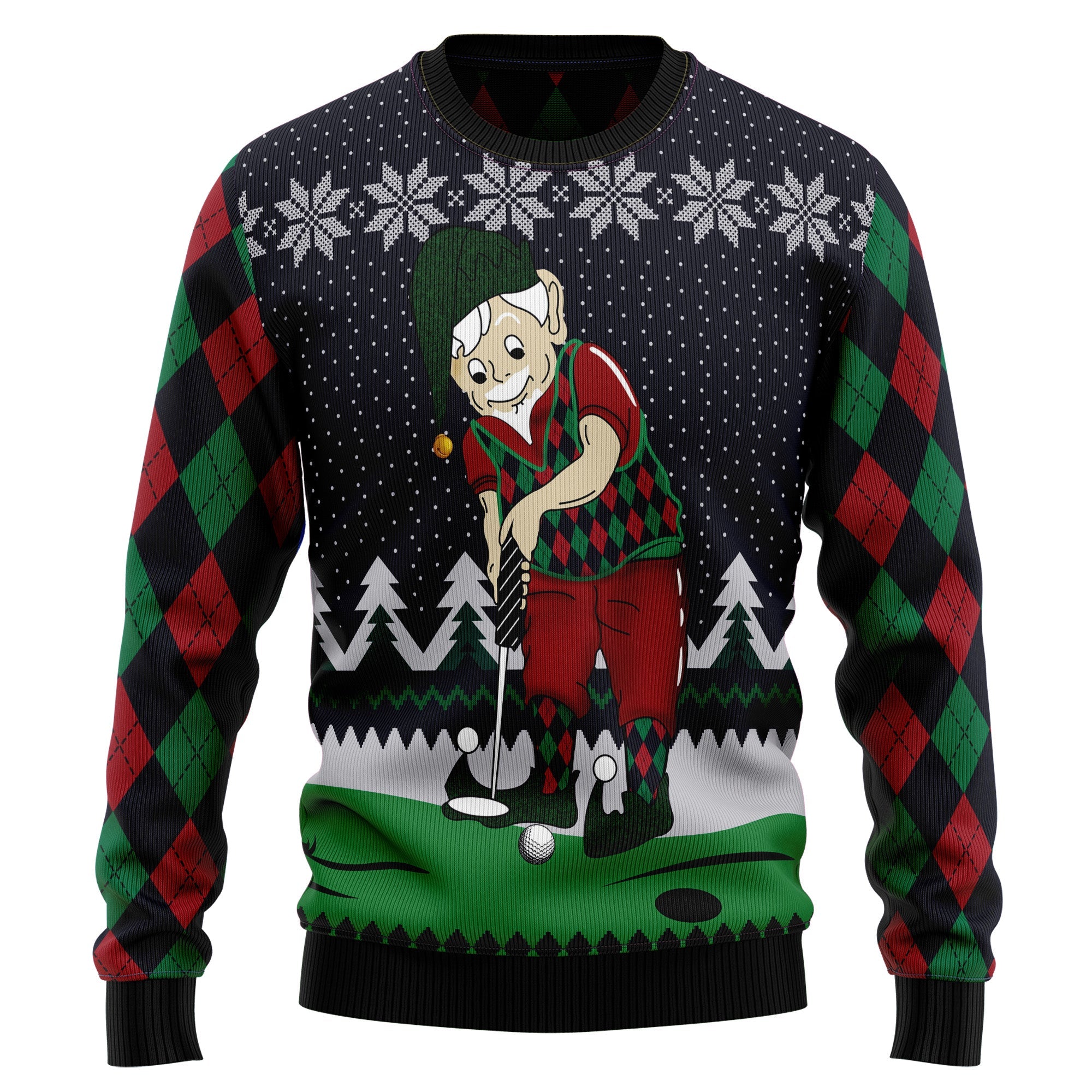 Golf Lover Ugly Christmas Sweater for Men and Women, Funny Holiday Party Outfit, Festive Christmas Gift