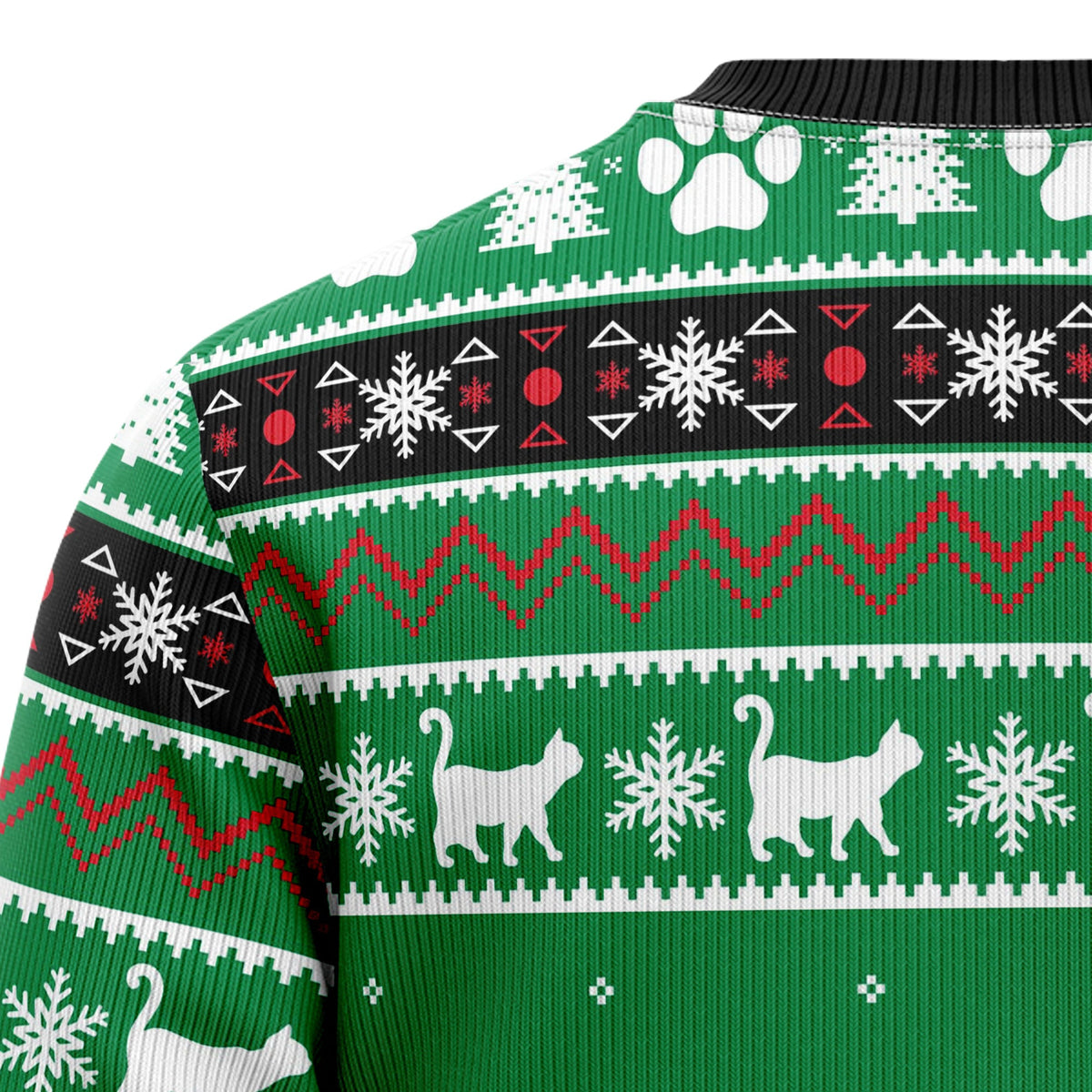 Meowy Black Cat Ugly Christmas Sweater for Men and Women, Funny Holiday Party Outfit, Festive Christmas Gift